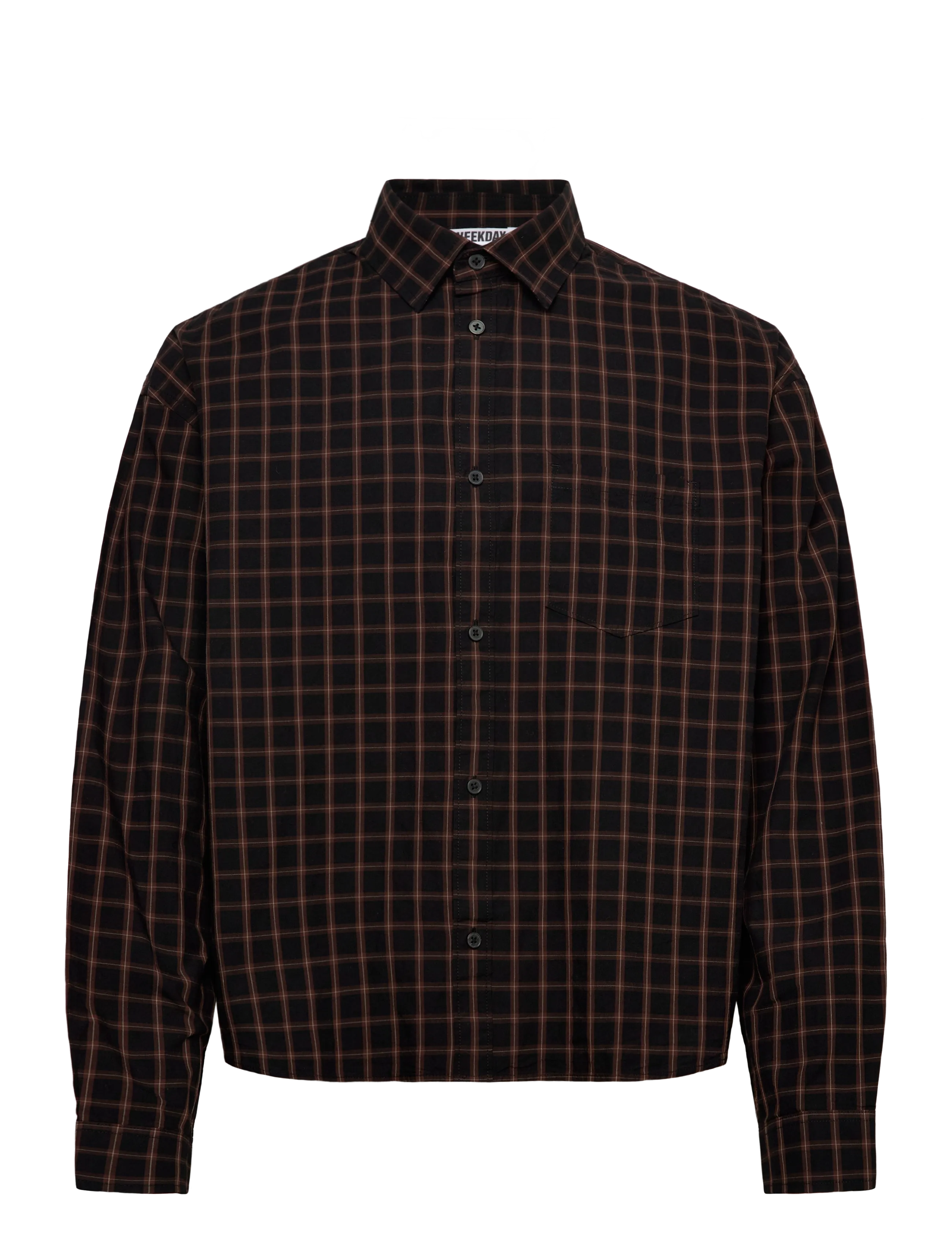 Weekday Boxy Long-Sleeved Cotton Poplin Shirt - Kollektionen - BLACK / black