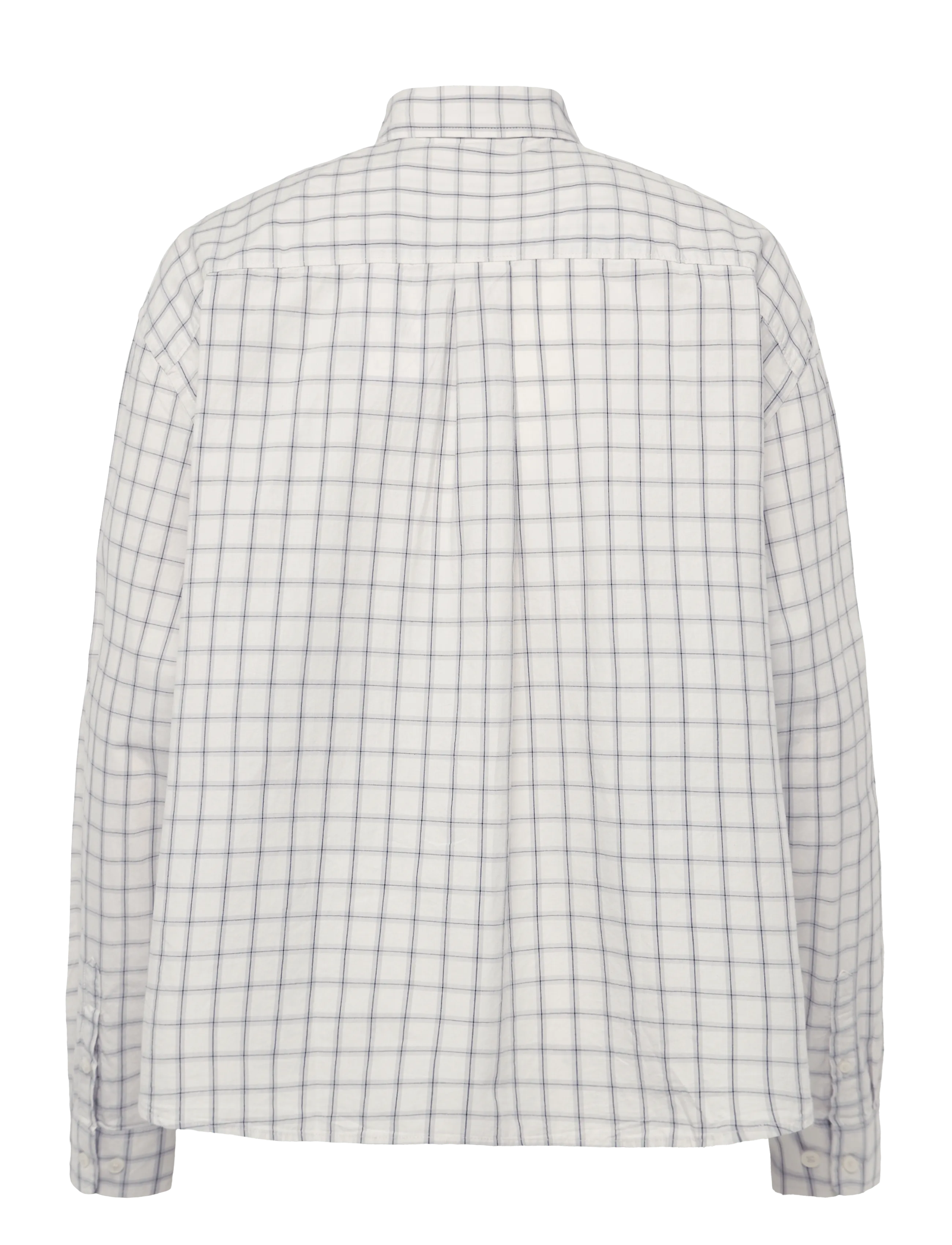 Weekday - Boxy Long-Sleeved Cotton Poplin Shirt - karierte hemden - mole dusty light - 1