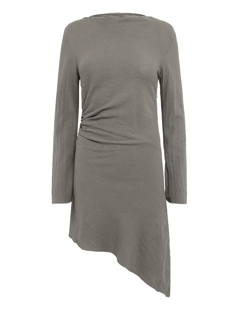 Weekday - Assymetric Long Sleeve Dress - korte kjoler - mid grey - 0