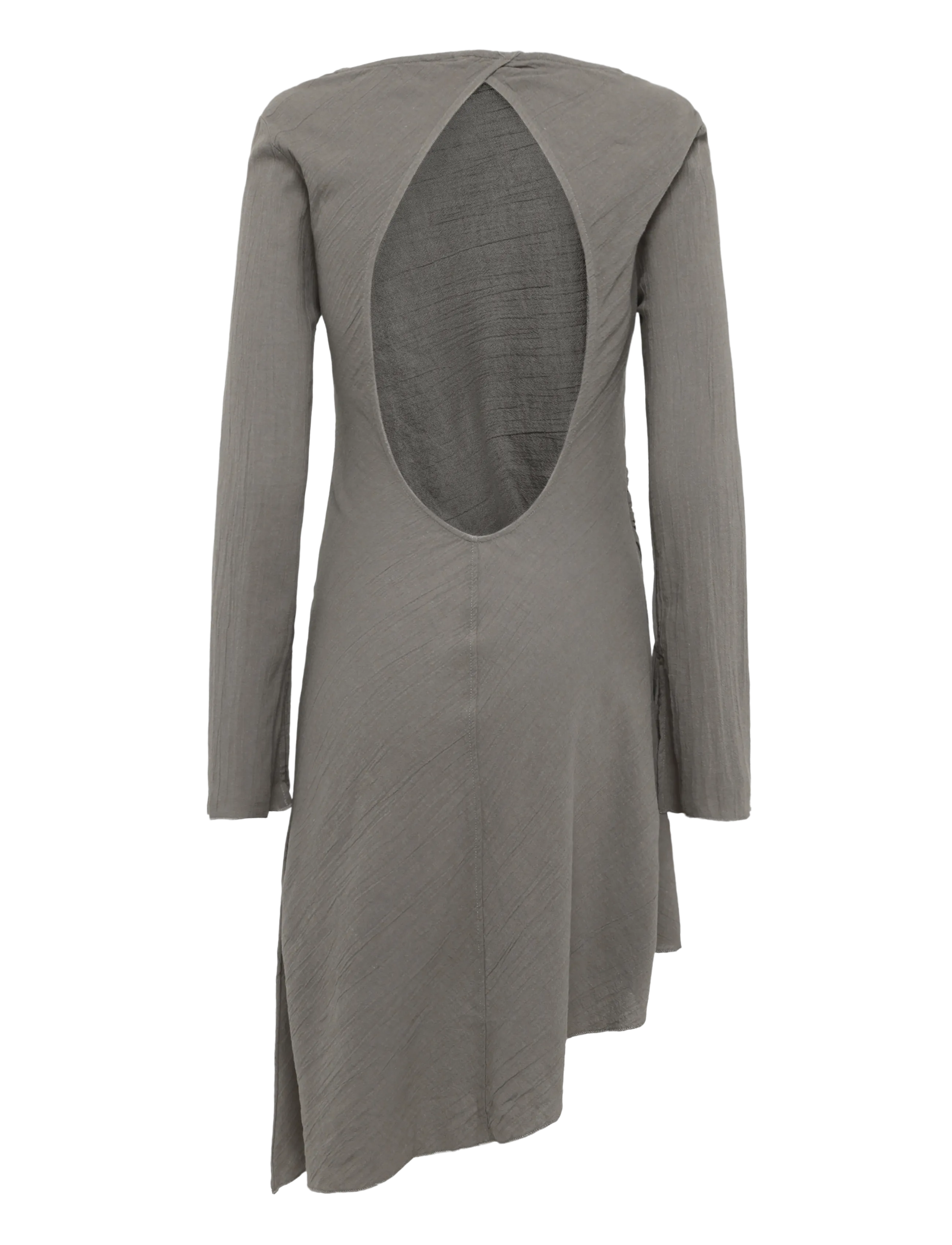 Weekday - Assymetric Long Sleeve Dress - kurze kleider - mid grey - 1