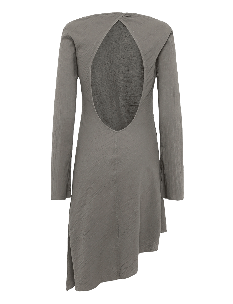 Weekday - Assymetric Long Sleeve Dress - korte kjoler - mid grey - 1