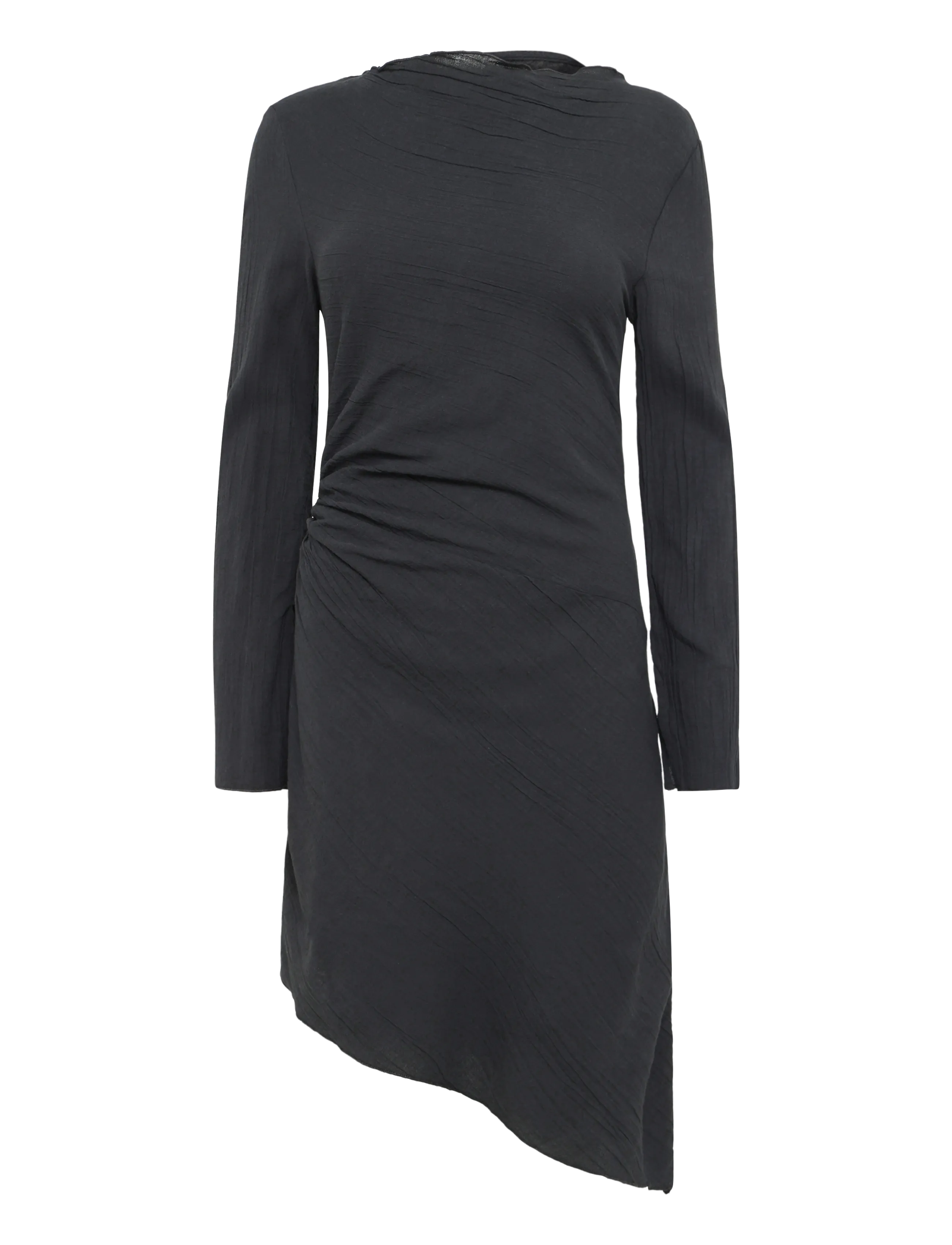 Weekday Assymetric Long Sleeve Dress, 38, Black, Kjoler > Kort Kjole, Dame
