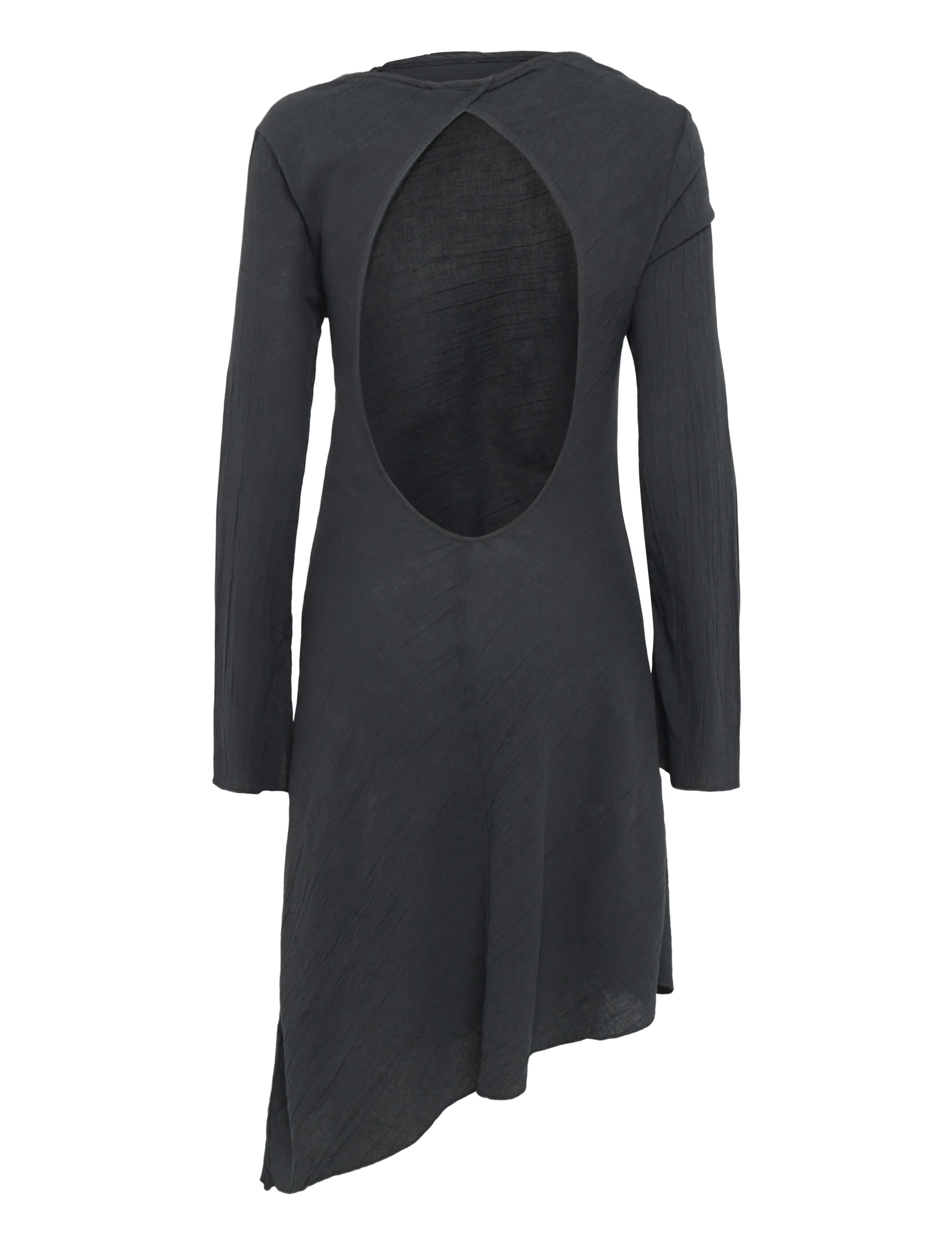 Weekday - Assymetric Long Sleeve Dress - off black - 1