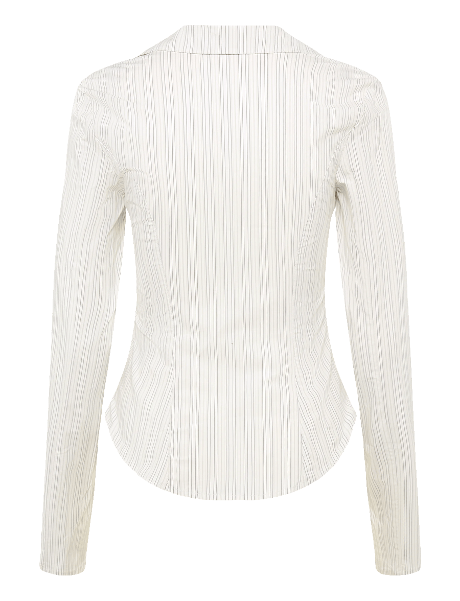 Weekday - Hook Shirt - langärmlige hemden - off white stripe - 1