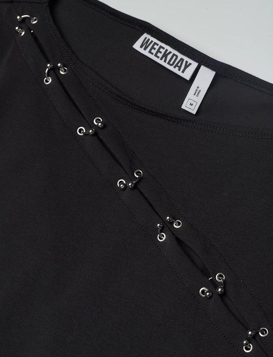 Weekday - Avril Piercing Top - sleeveless tops - black - 2