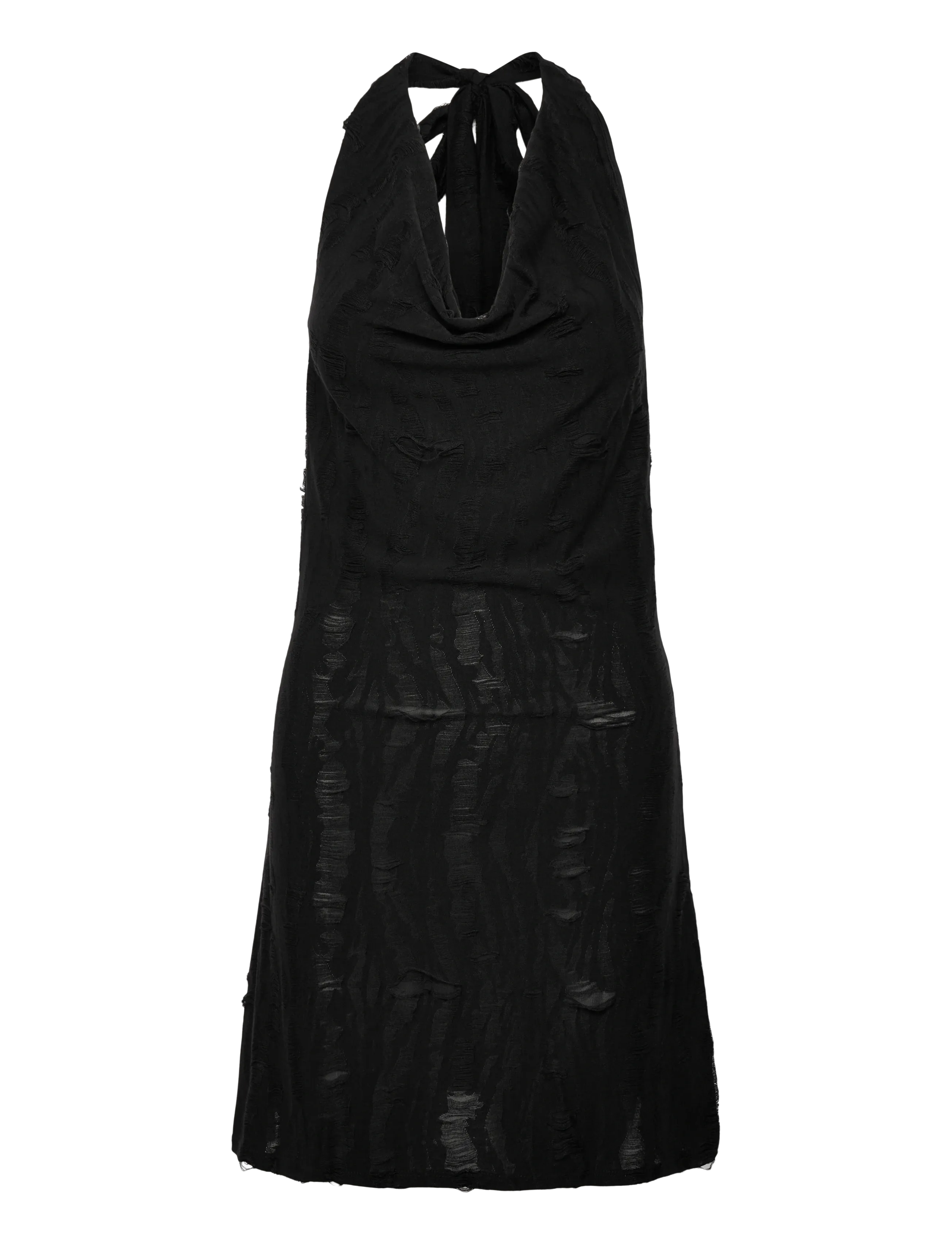 Weekday Cowl-Neck Jacquard Halter Mini Dress - Juhlamekot - BLACK / black