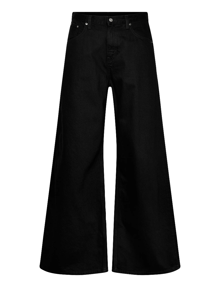 Weekday - Solar Regular Waist Loose Wide Unisex Jeans - weite jeans - black rinse - 0