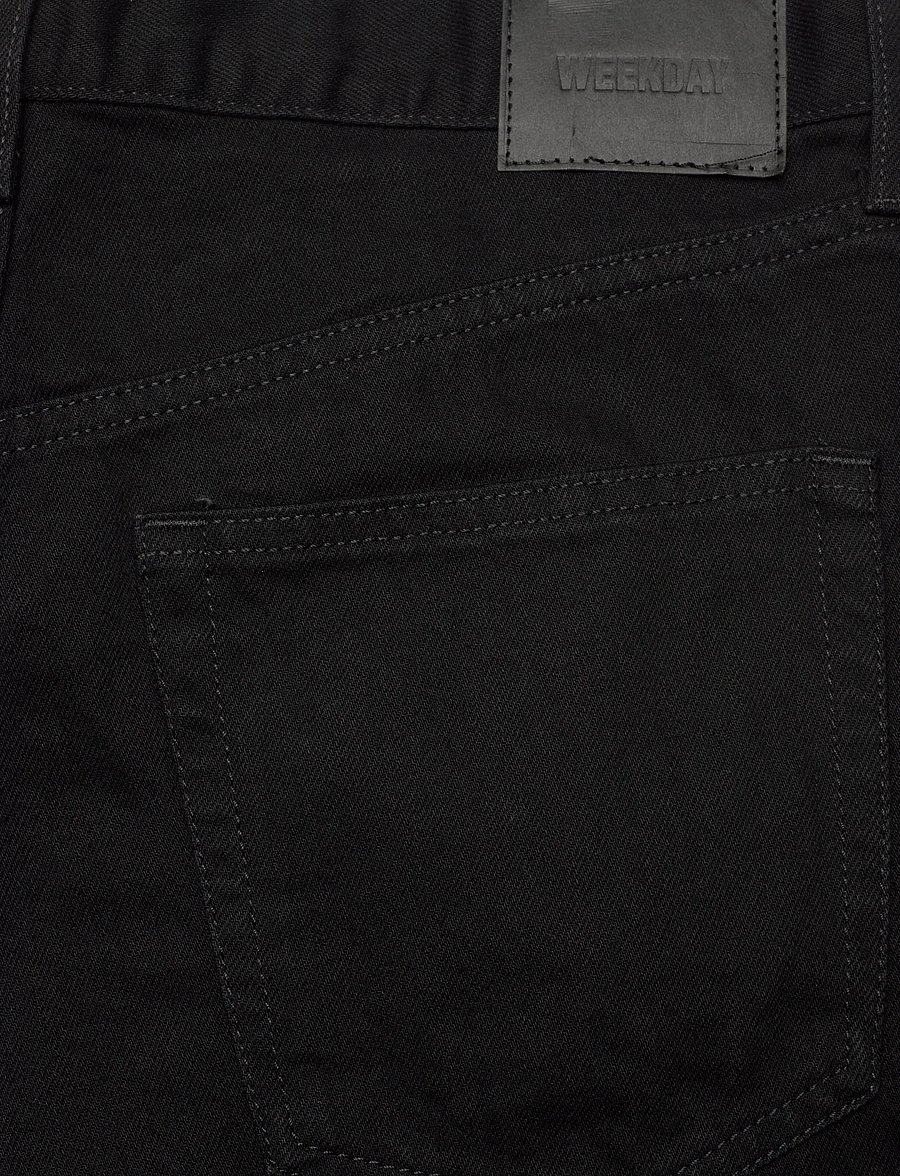 Weekday - Solar Regular Waist Loose Wide Unisex Jeans - weite jeans - black rinse - 4