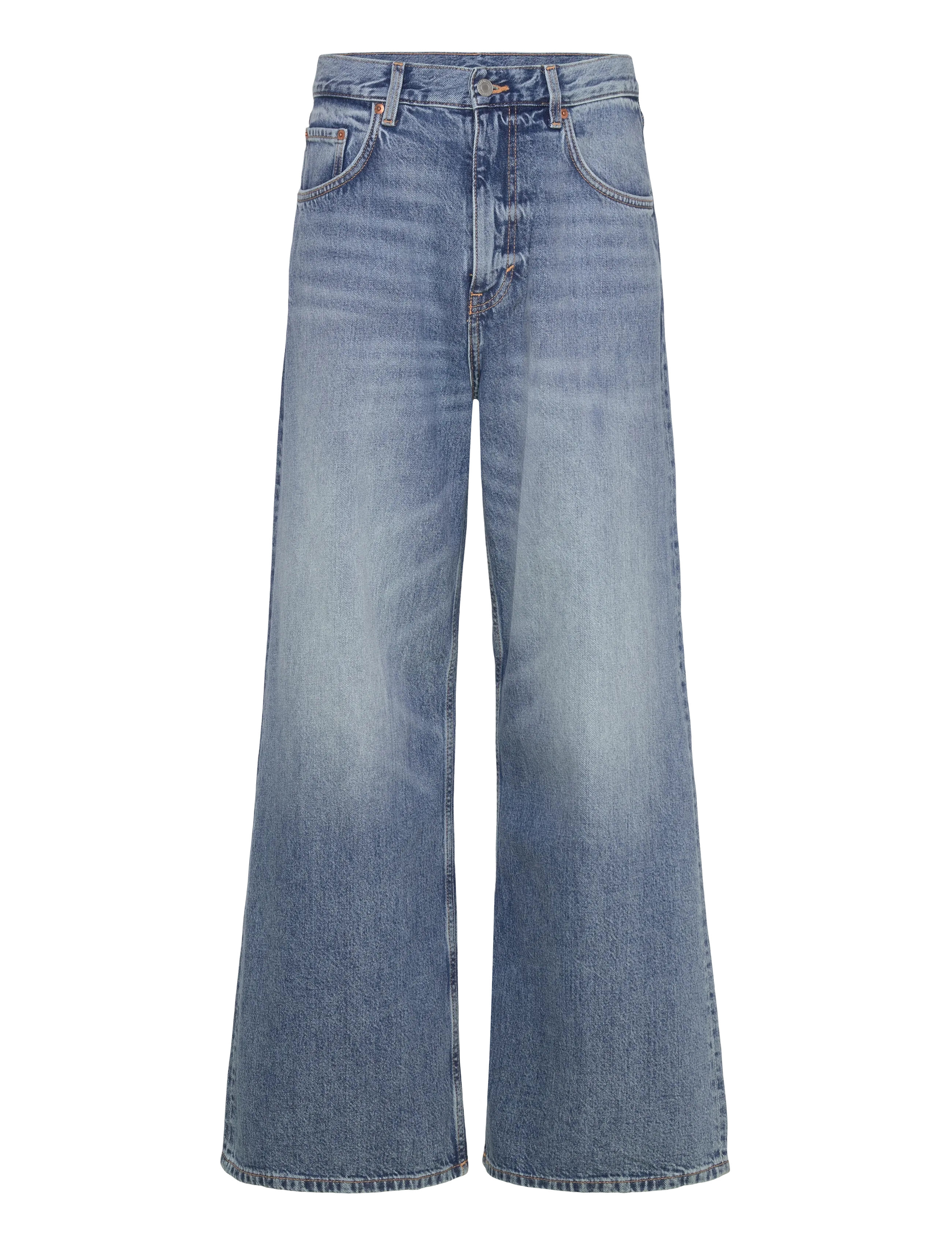 Weekday Solar Loose Wide Leg Unisex Jeans - Jeans - BLUE HORSES / blue