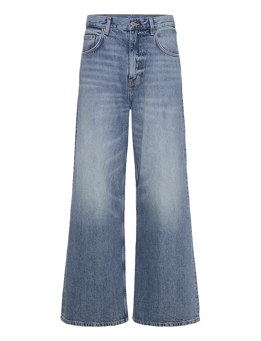 Weekday - Solar Regular Waist Loose Wide Unisex Jeans - weite jeans - blue horses - 0