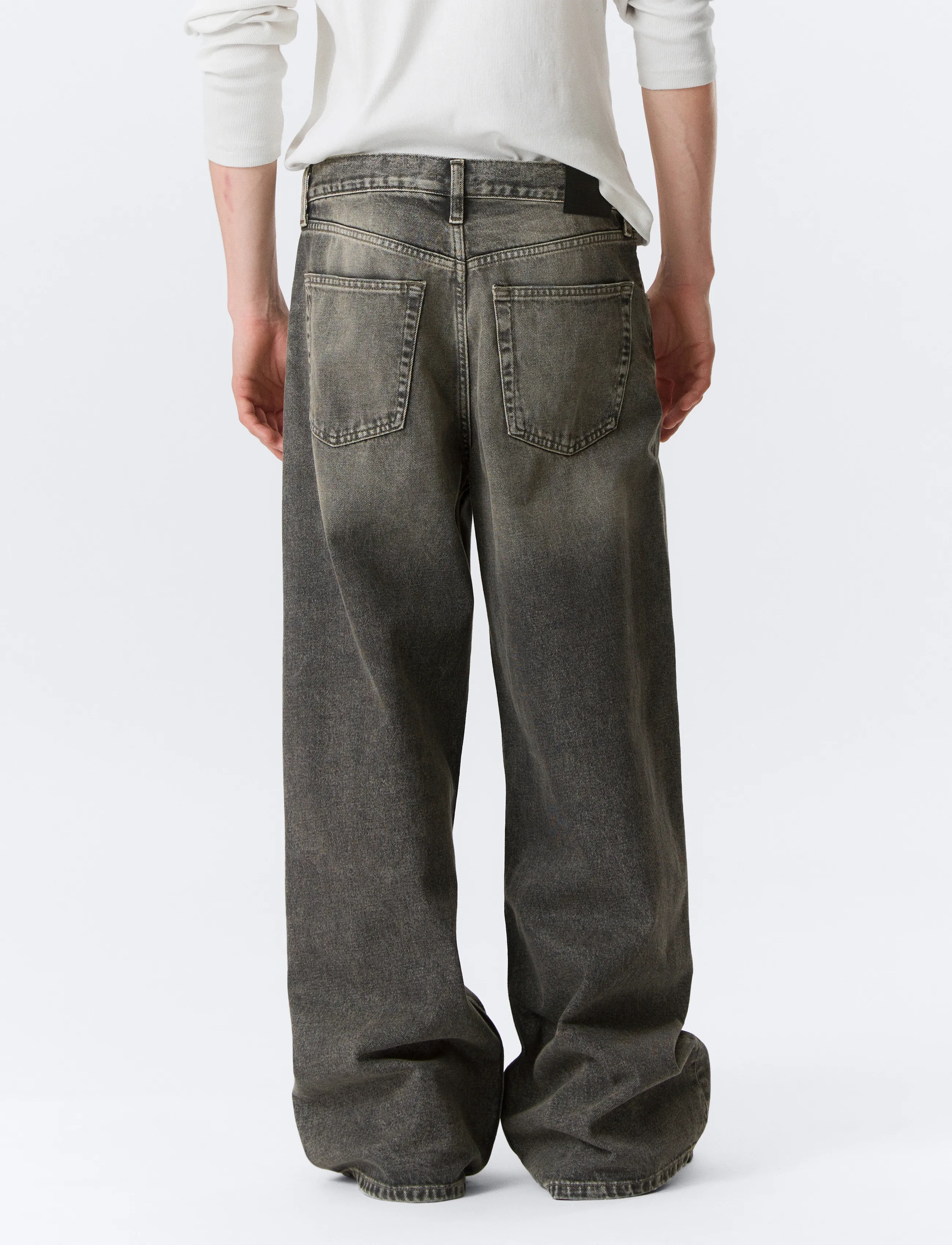 Weekday - Solar Loose Wide Leg Unisex Jeans - loose jeans - redondo black - 5