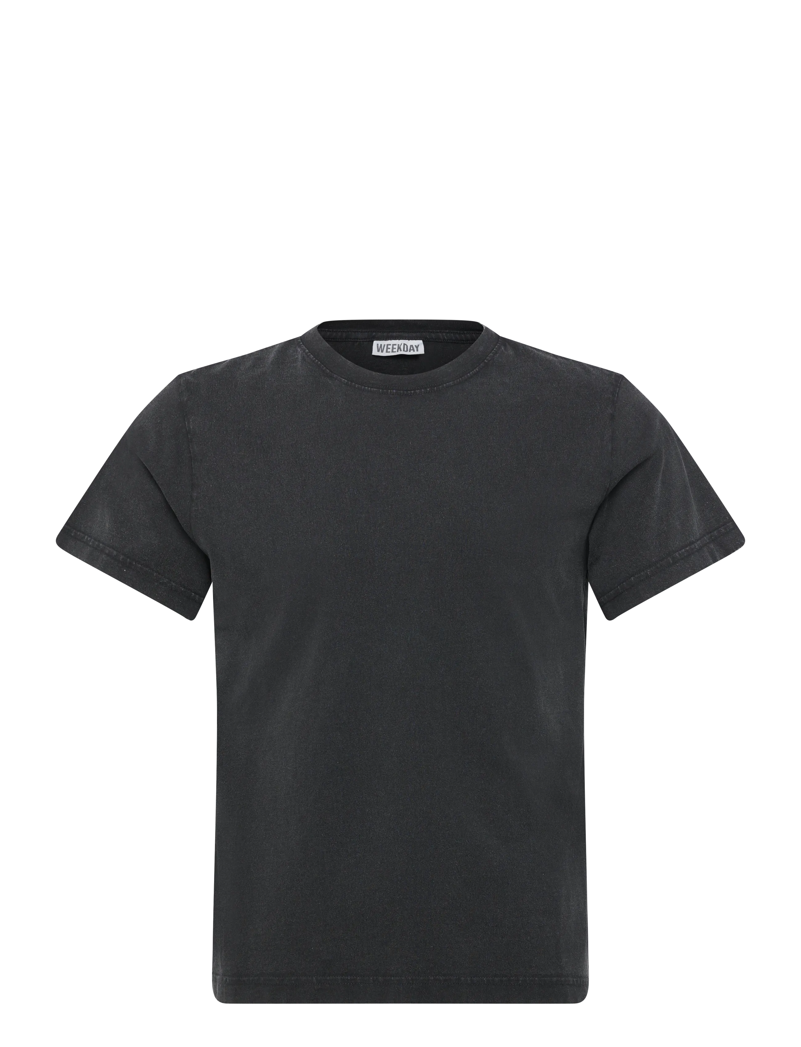 Weekday Shrunken Double Layered T-Shirt, L, T-shirts, Schwarz - Short-sleeved, Männerswear