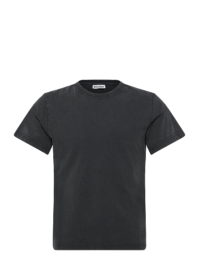 Weekday Shrunken Double Layered T-shirt - Short-sleeved t-shirts - BLACK / black