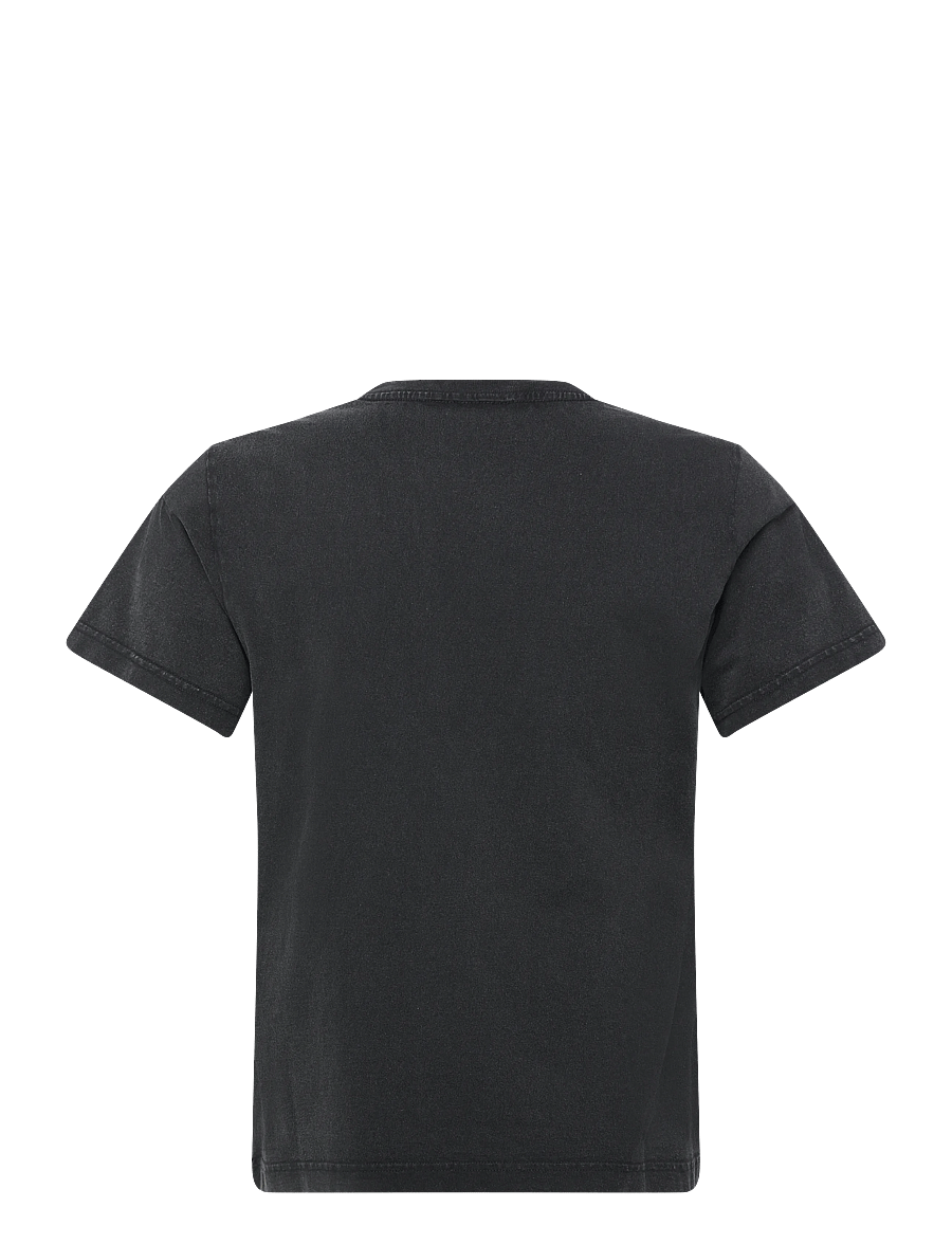Weekday - Shrunken Double Layered T-shirt - kurzärmelige t-shirts - black - 1
