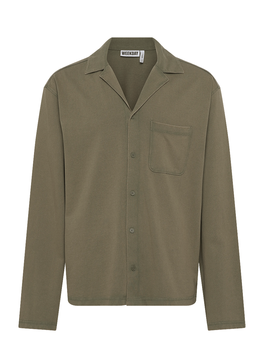 Weekday - Pyjama Shirt - nattrøjer - khaki green - 0