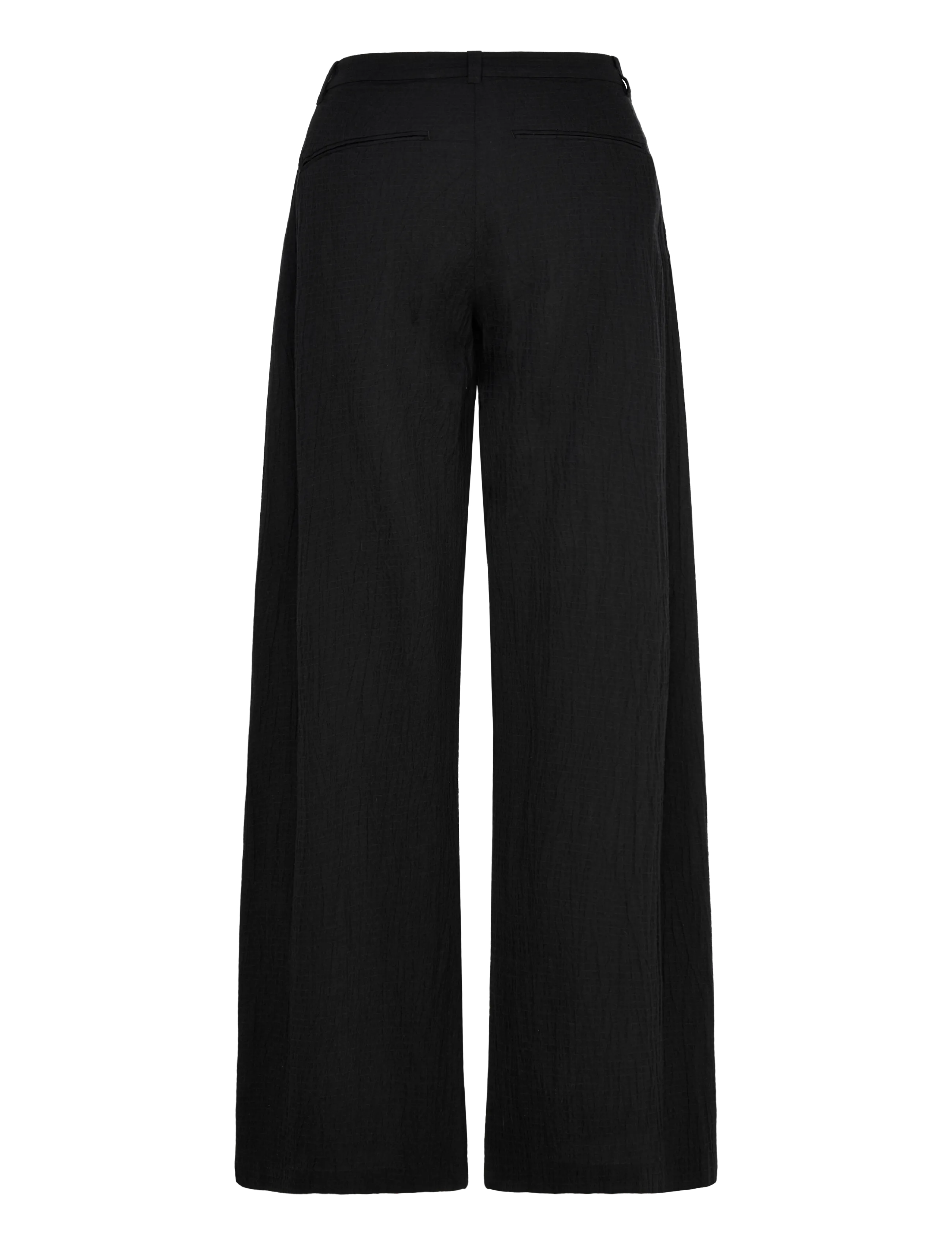 Weekday - Crinkled Cotton Trousers - bukser med brede ben - black - 2