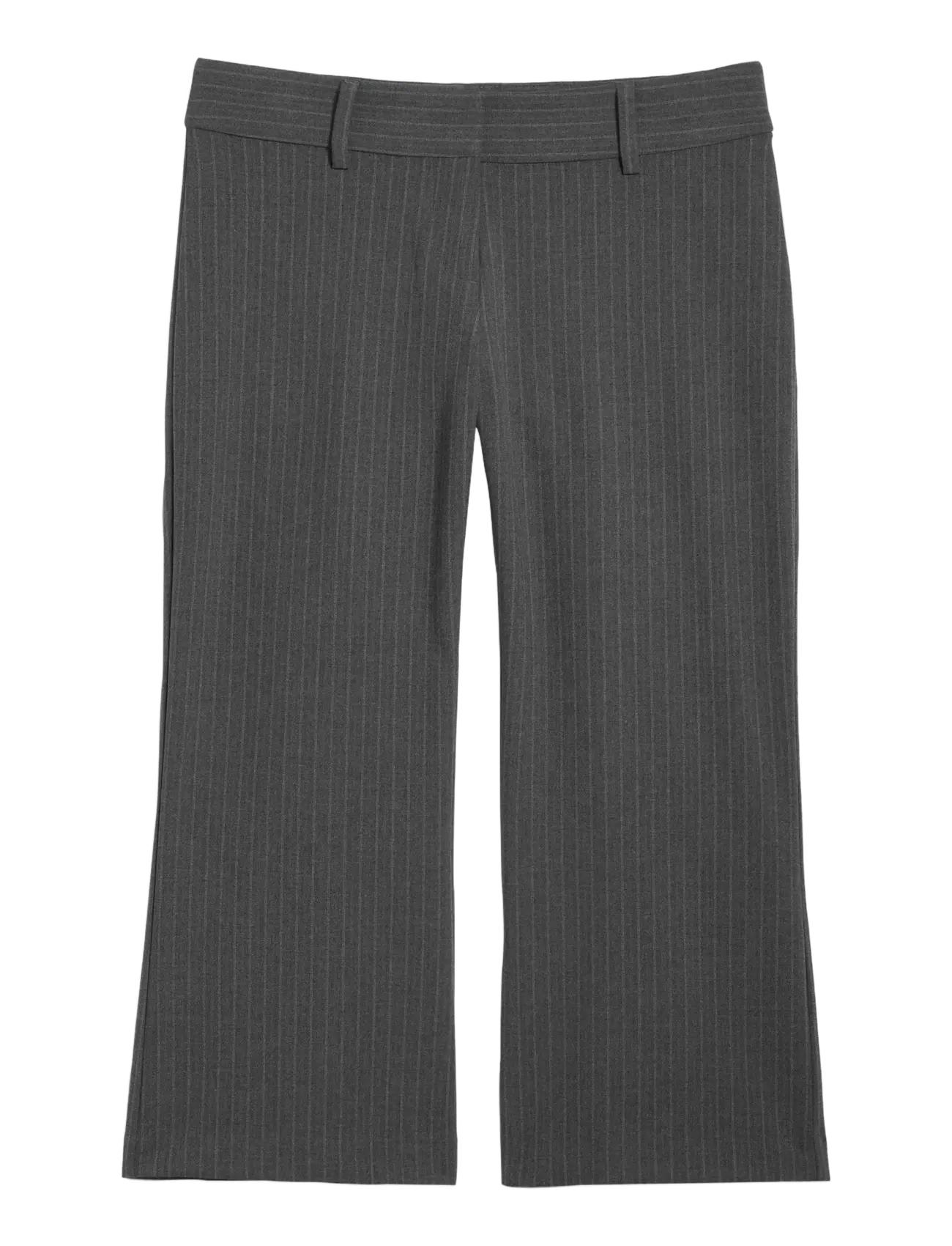 Weekday - Flared Capri Suiting Trousers - schlaghosen - grey pinstripe - 1