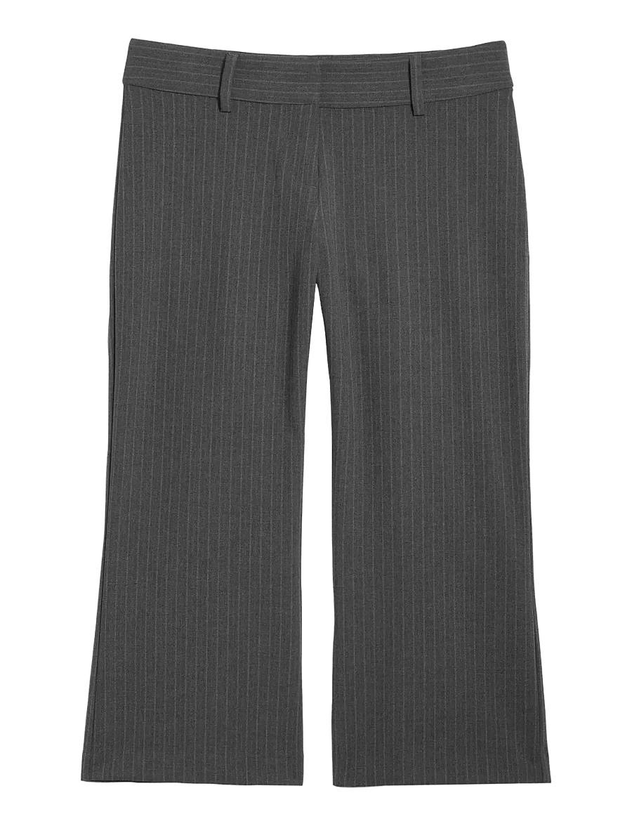 Weekday - Flared Capri Suiting Trousers - alt laiad püksid - grey pinstripe - 1