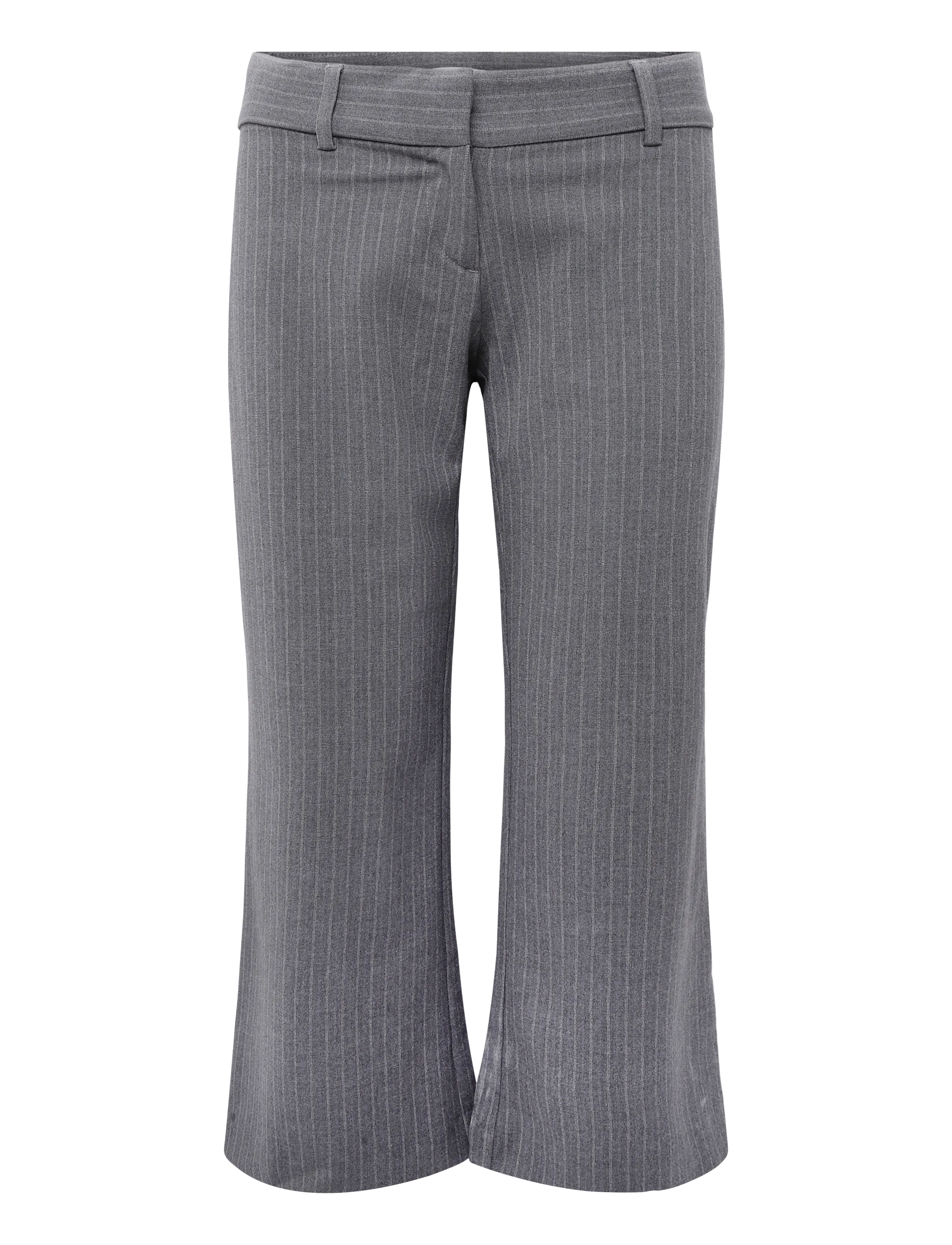 Weekday - Flared Capri Suiting Trousers - schlaghosen - grey pinstripe - 1
