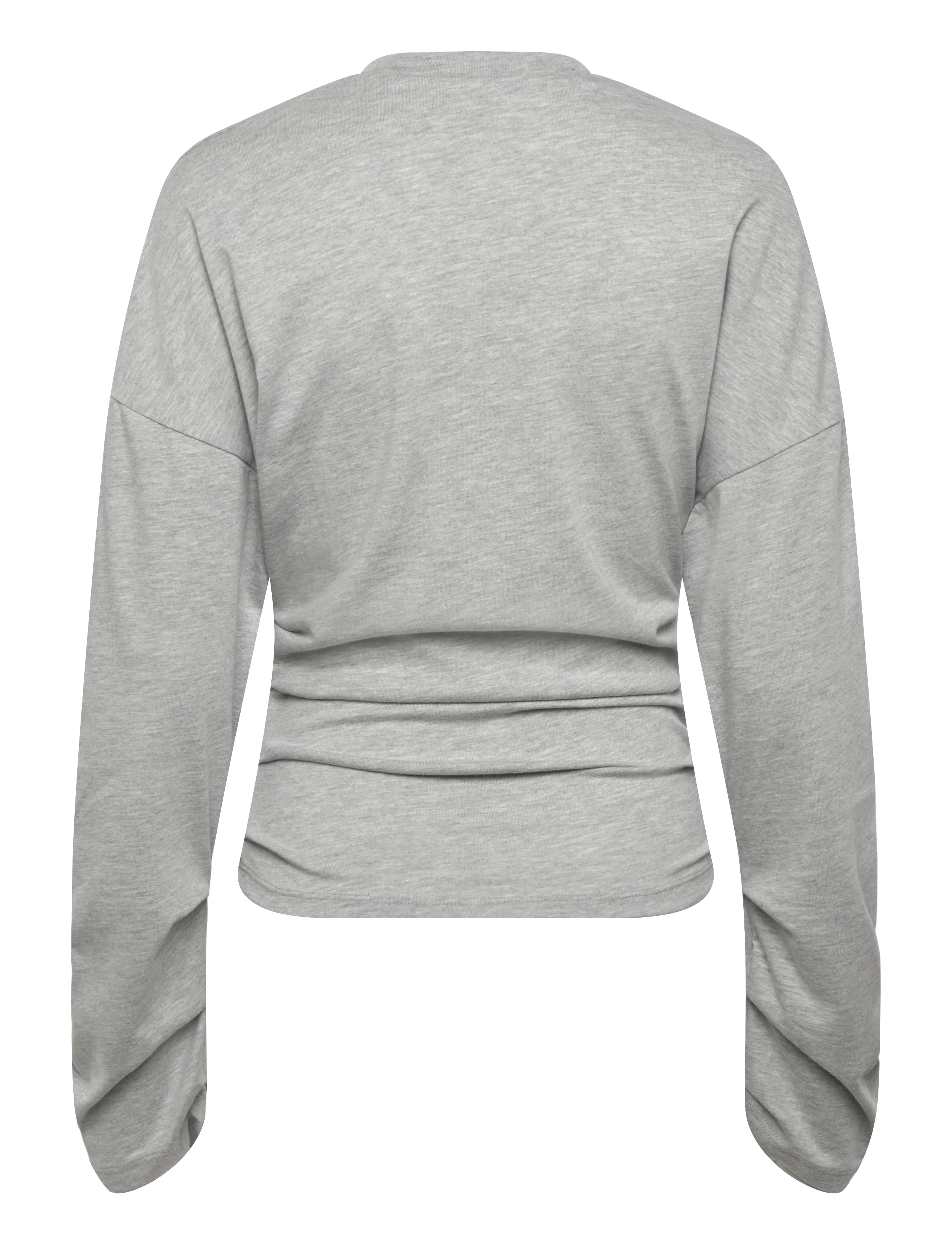 Weekday - Pleated Long-Sleeved Top - langærmede toppe - grey melange - 1
