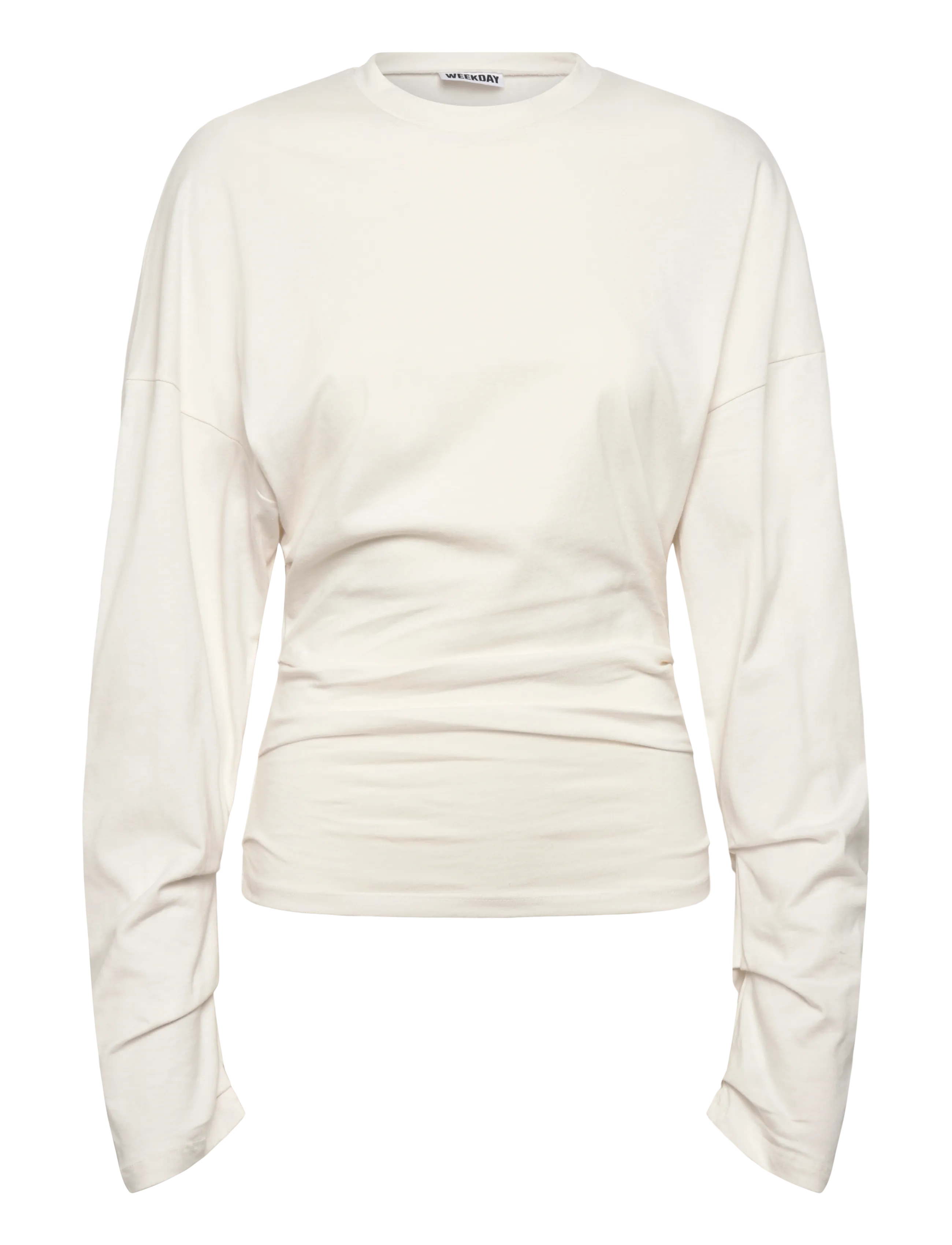 Weekday Pleated Long-Sleeved Top - T-shirts & Tops - OFF WHITE / cream