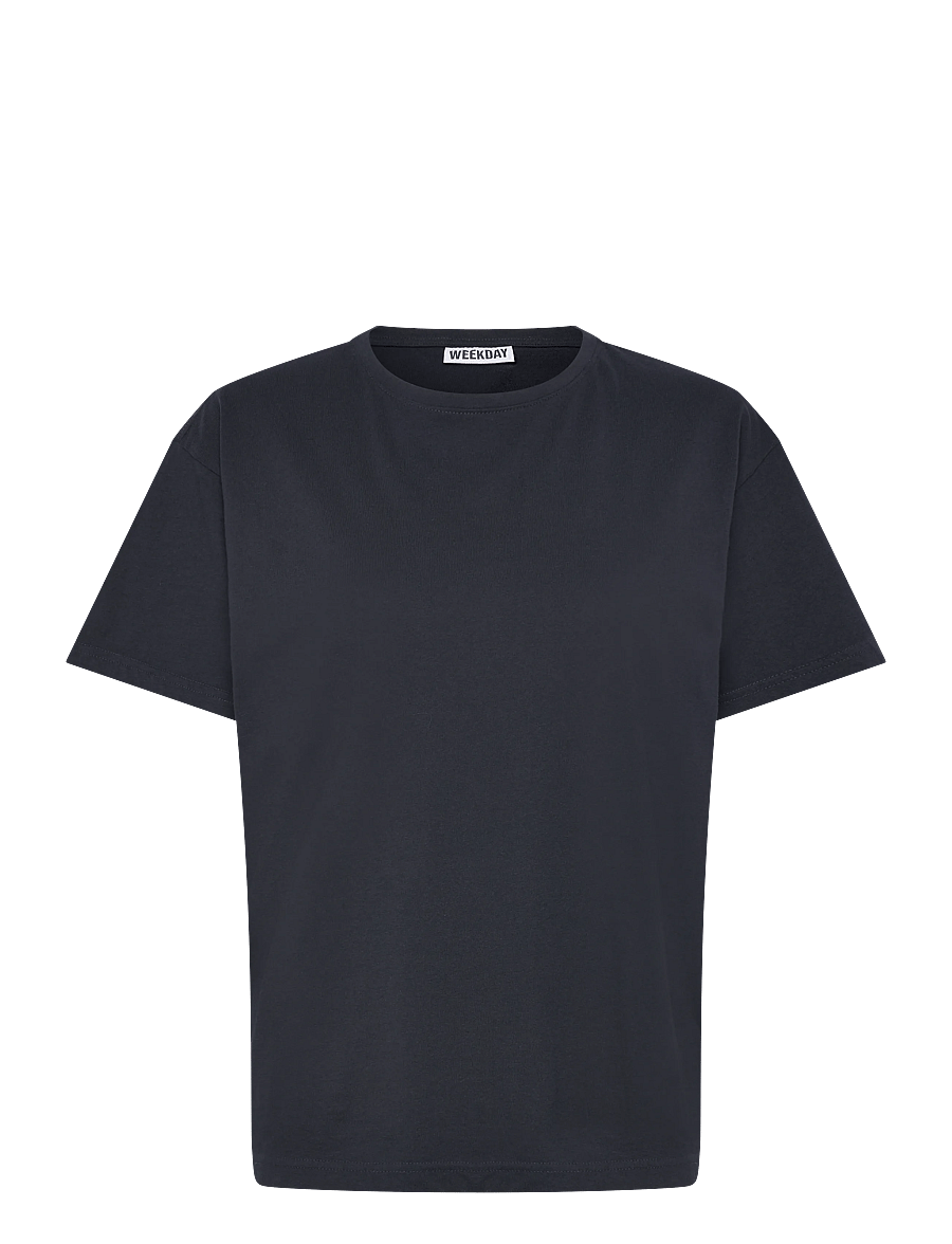 Weekday - Cotton T-shirt - t-shirts - navy - 0