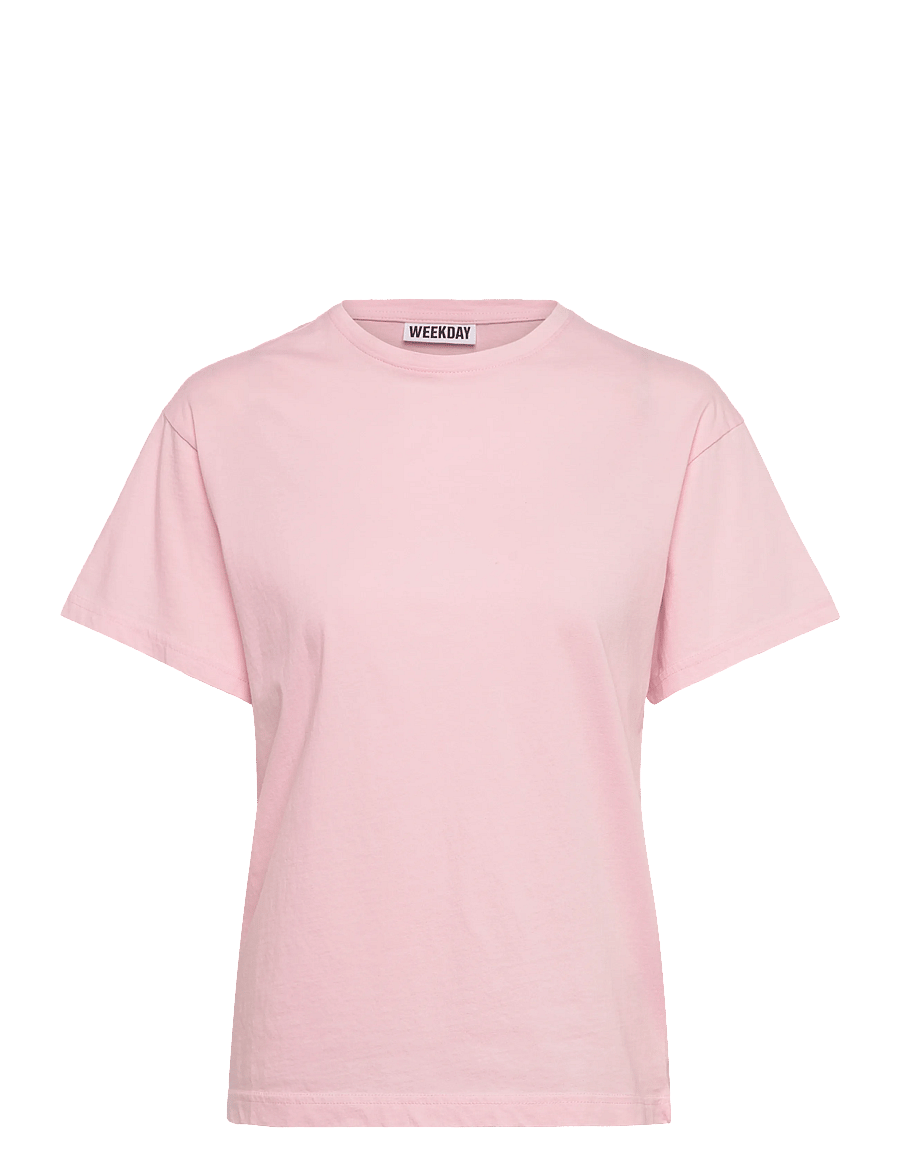 Weekday - Cotton T-shirt - t-shirts - pink - 0