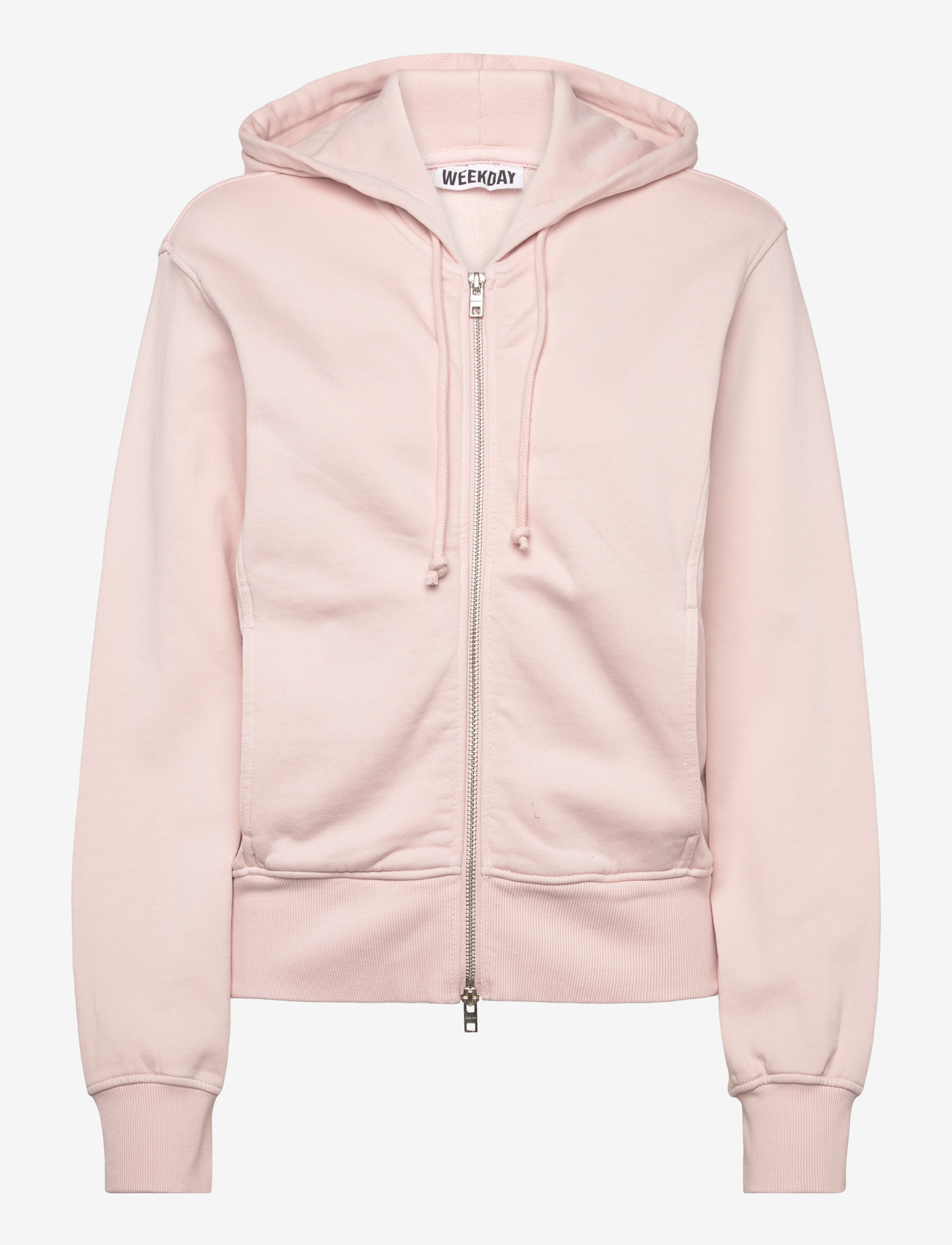 Weekday - Cinched Cotton Zip Hoodie - kapuzenpullover - dusty pink - 0
