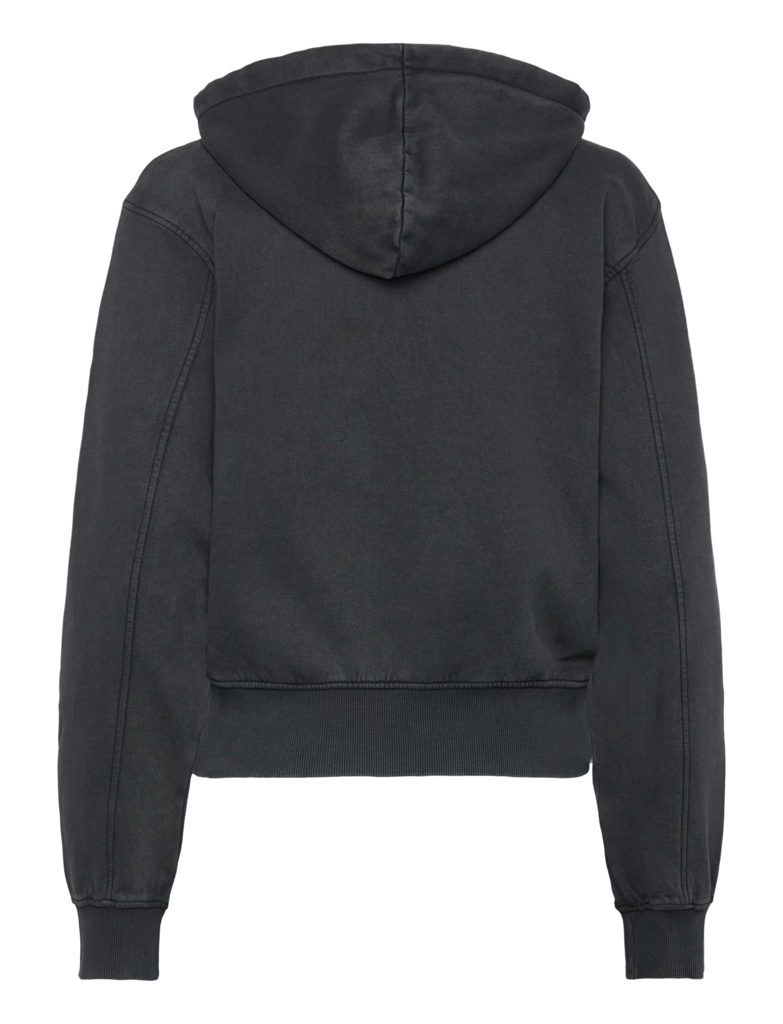 Weekday - Cinched Cotton Zip Hoodie - kapuutsiga dressipluusid - washed black - 1