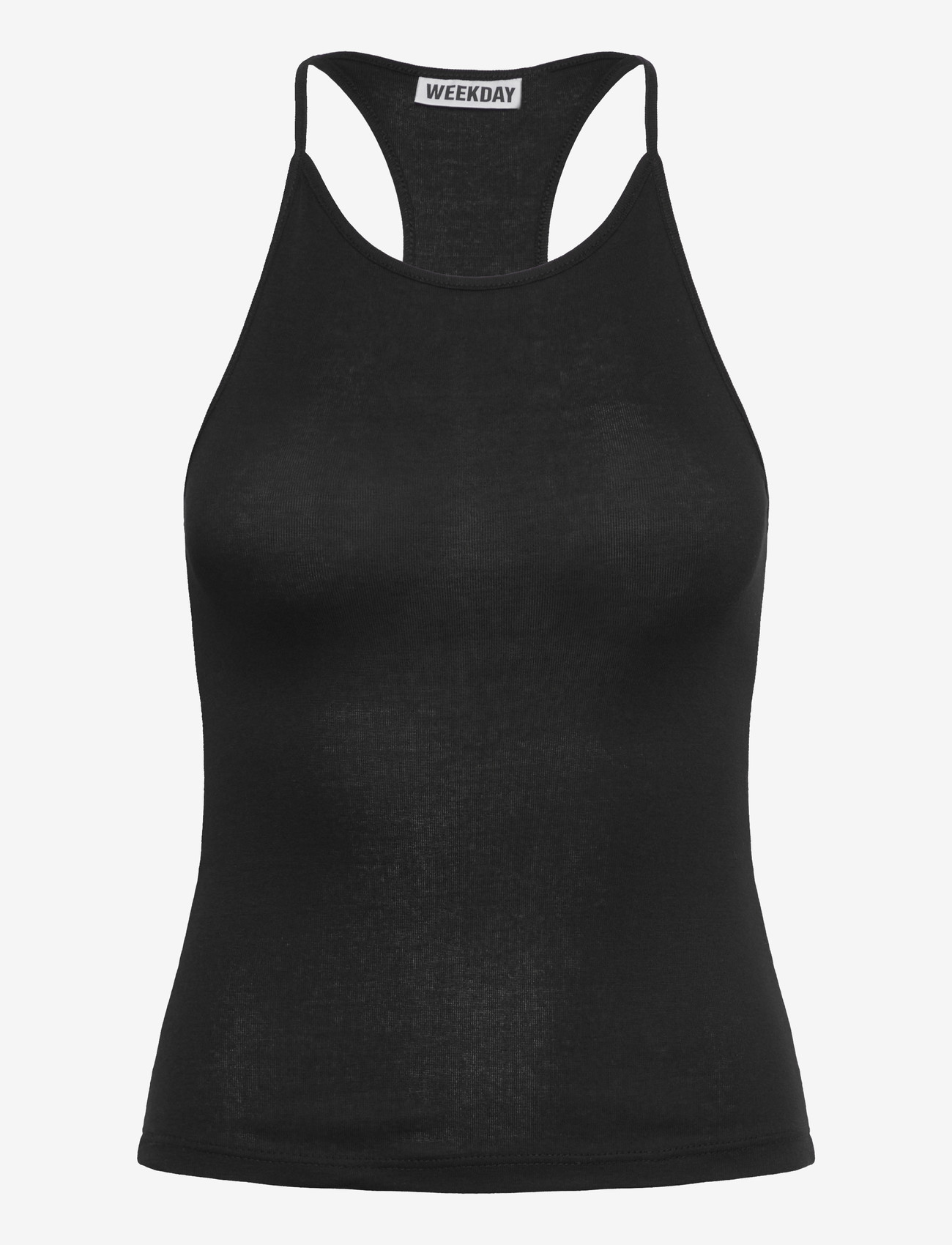Weekday - Slim Racerback Tank Top - sleeveless tops - black - 0