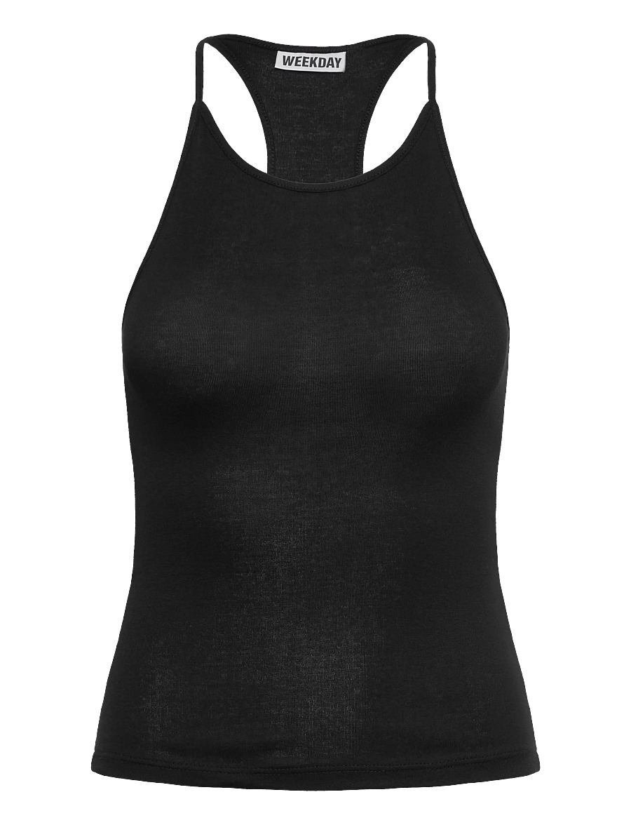 Weekday - Slim Racerback Tank Top - Ärmellose tops - black - 0