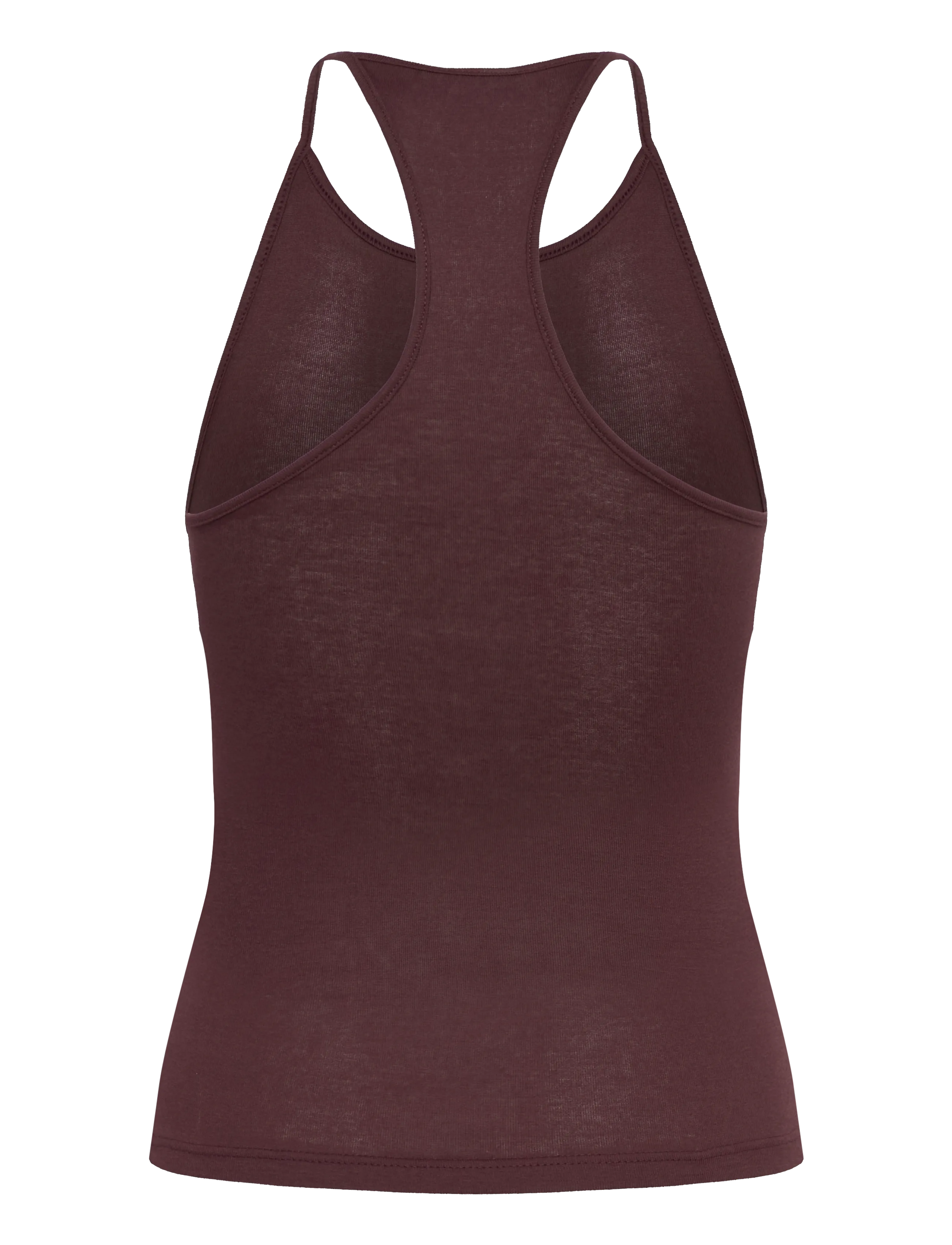 Weekday - Slim Racerback Tank Top - linnen - burgundy - 1