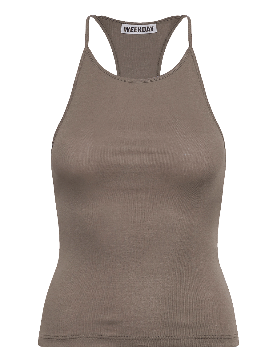 Weekday - Slim Racerback Tank Top - Ärmellose tops - mid grey - 0
