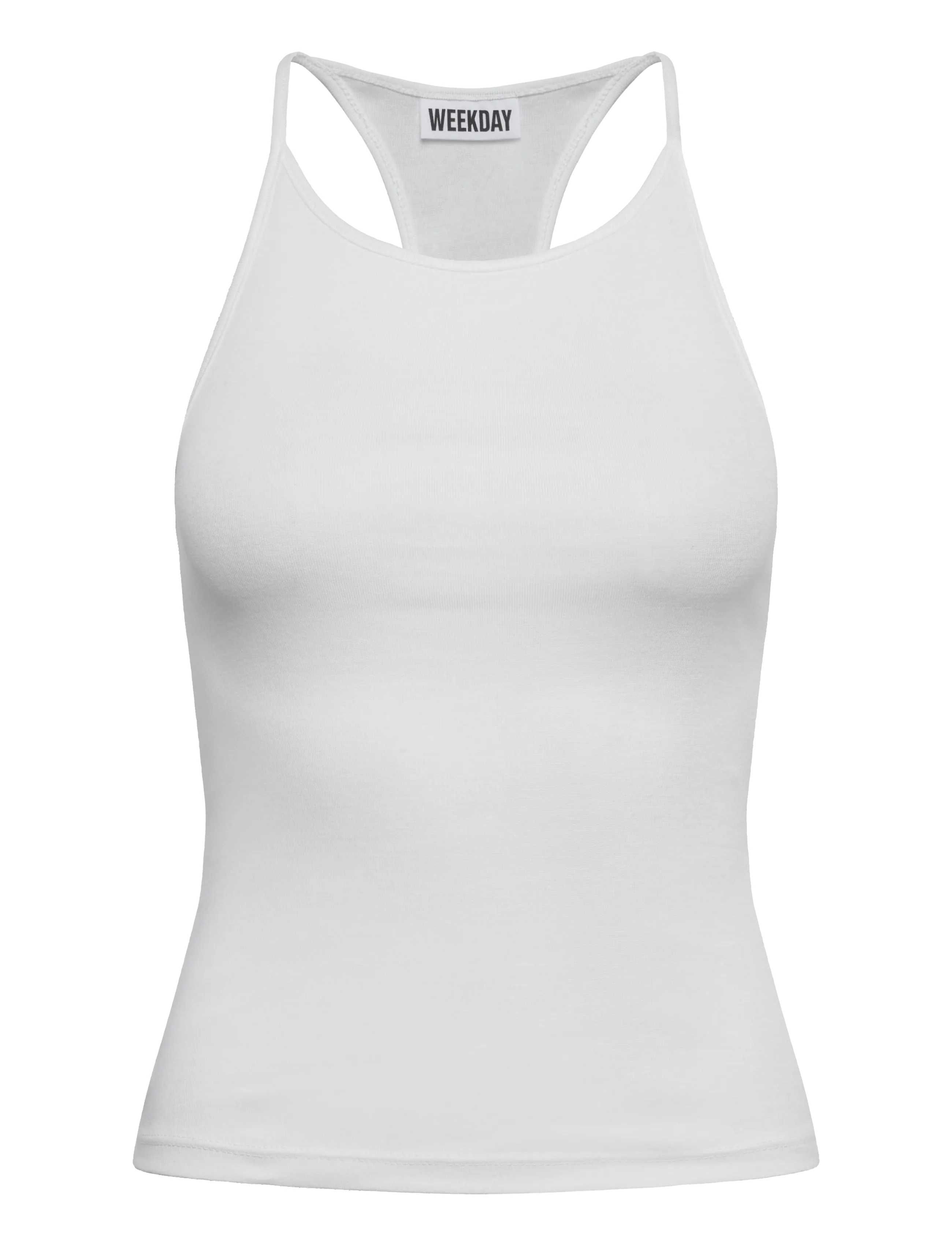 Weekday Slim Racerback Tank Top - Weekday - OFF WHITE / white