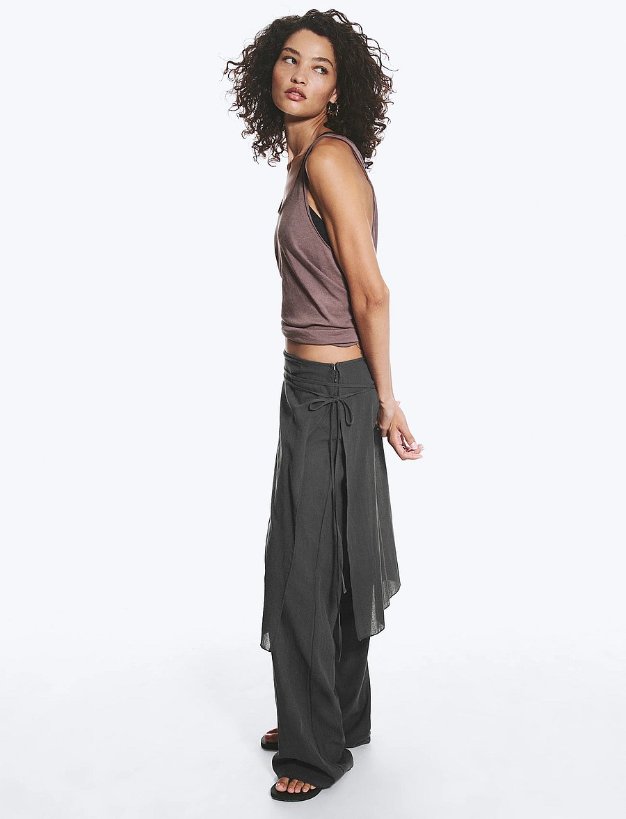 Weekday - Transparent Skirt Trousers - bukser med brede ben - grey dark - 4