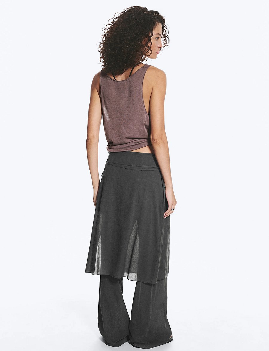 Weekday - Transparent Skirt Trousers - bukser med brede ben - grey dark - 5