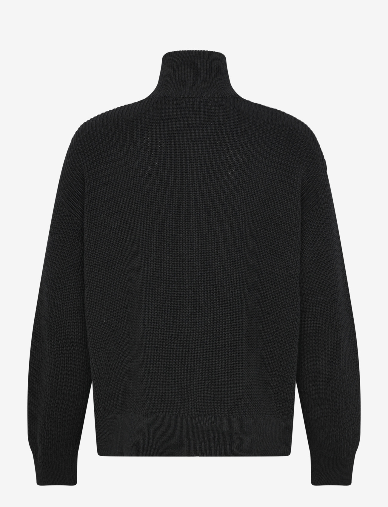 Weekday - Relaxed High-Neck Zip Knit Cardigan - fullzip strik - black - 1