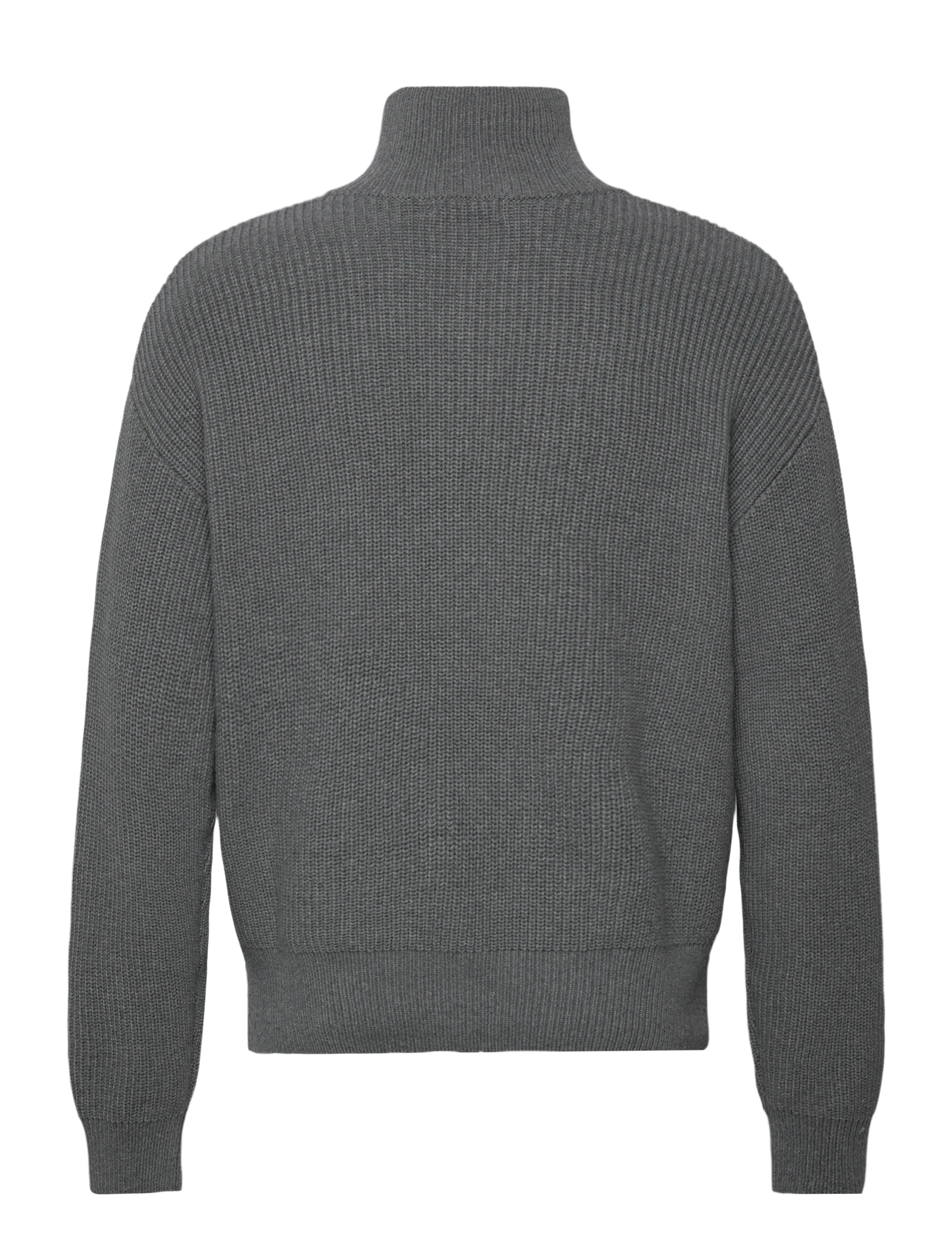 Weekday - Relaxed High-Neck Zip Knit Cardigan - lukuga džemprid - grey dusty light - 1