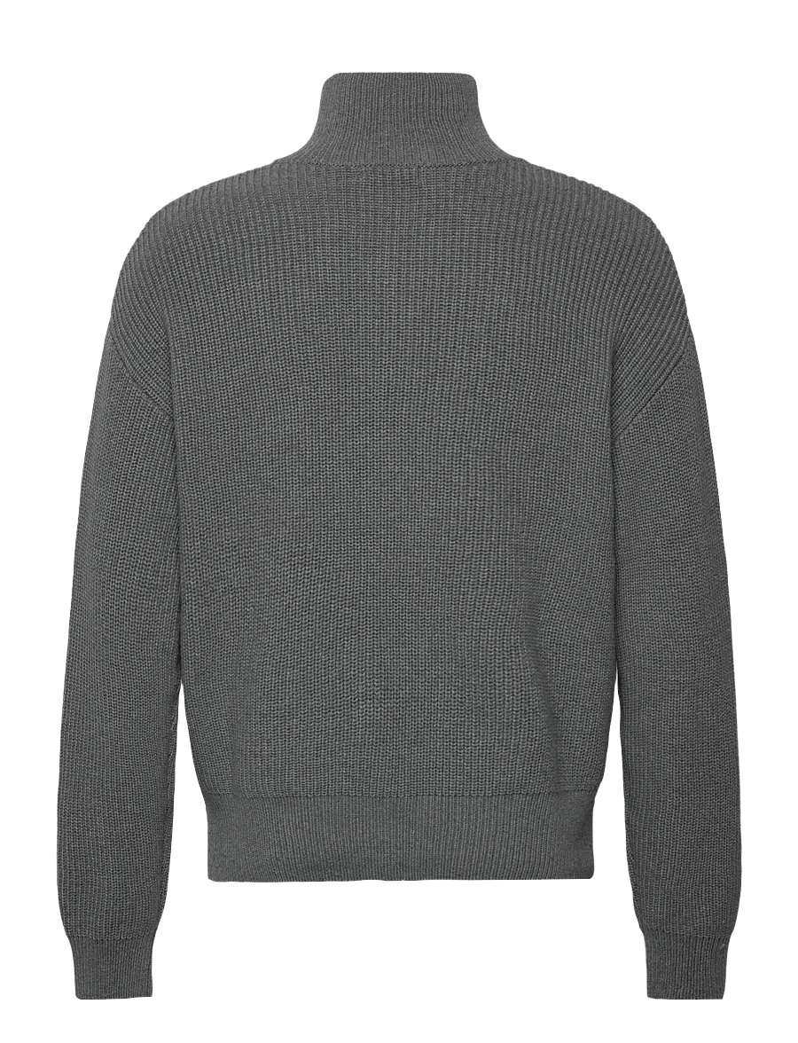 Weekday - Relaxed High-Neck Zip Knit Cardigan - fullzip strik - grey dusty light - 1