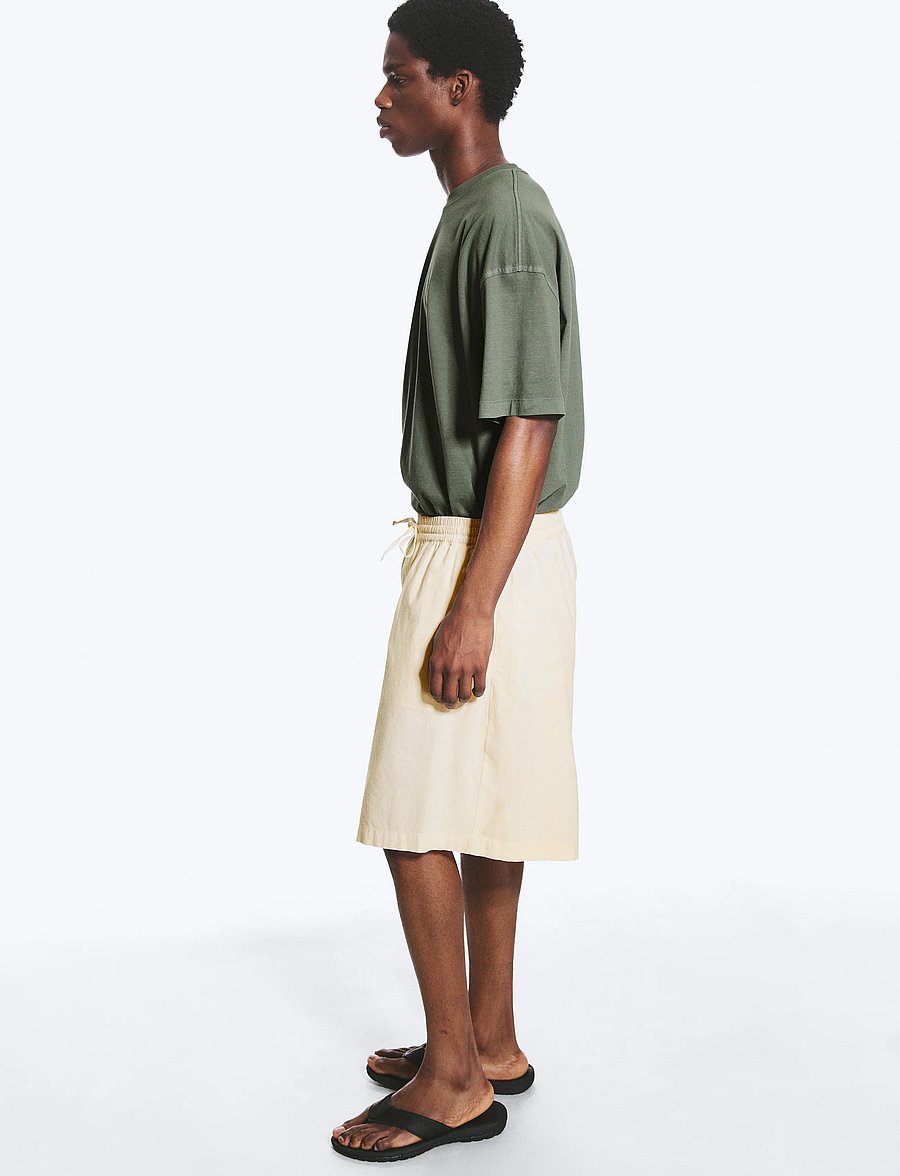 Weekday - Linen-Blend Shorts - hørshorts - beige - 3