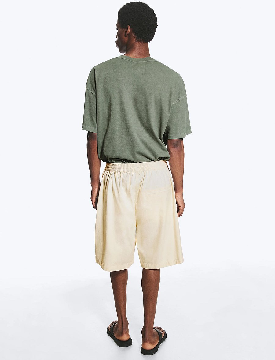 Weekday - Linen-Blend Shorts - hørshorts - beige - 4
