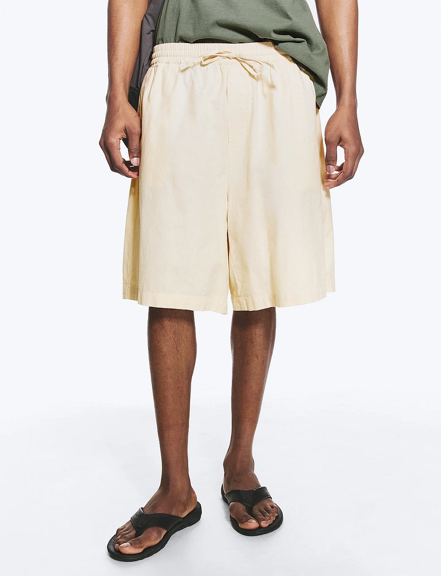 Weekday - Linen-Blend Shorts - hørshorts - beige - 5
