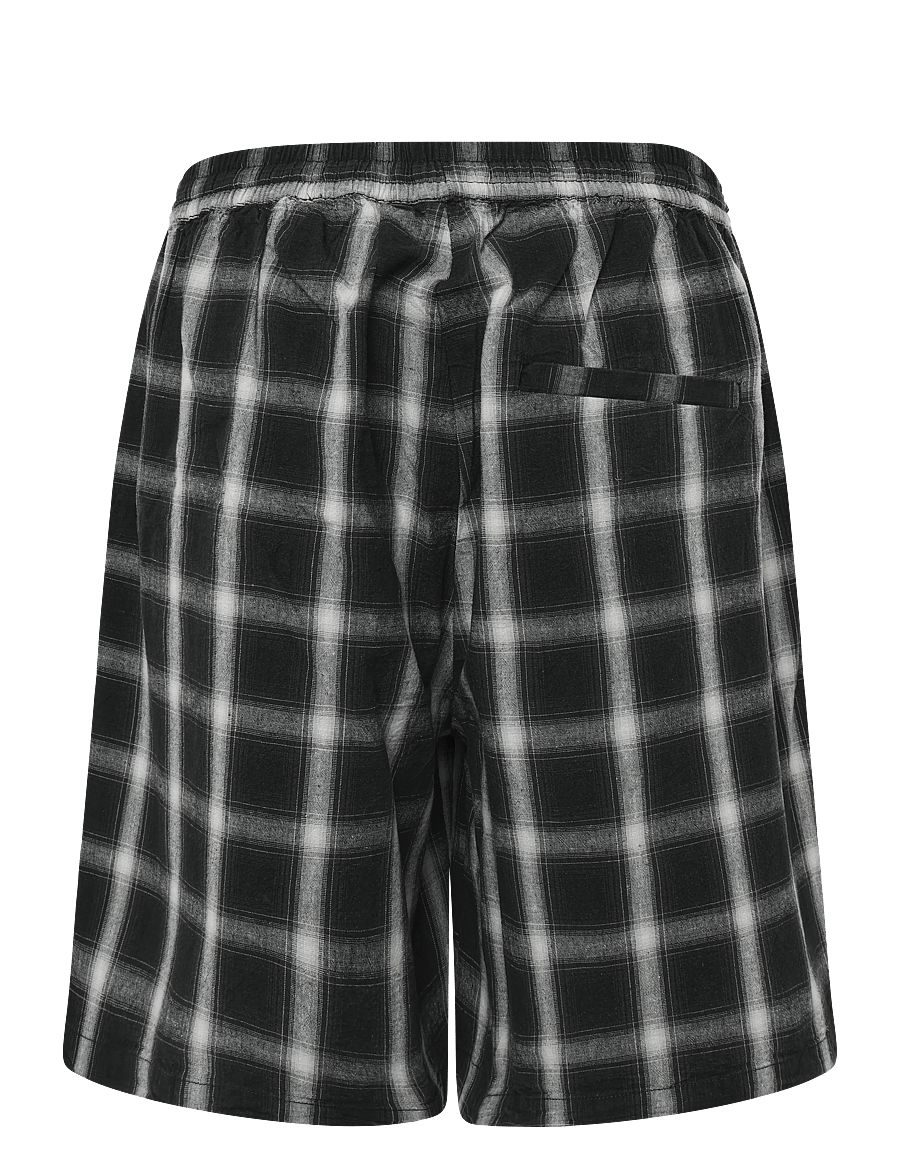Weekday - Linenblend Shorts - linen shorts - black check - 2