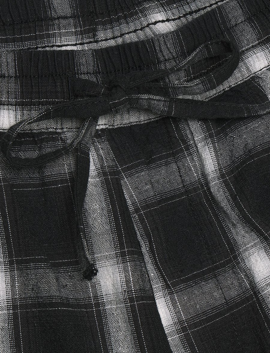 Weekday - Linenblend Shorts - linen shorts - black check - 5