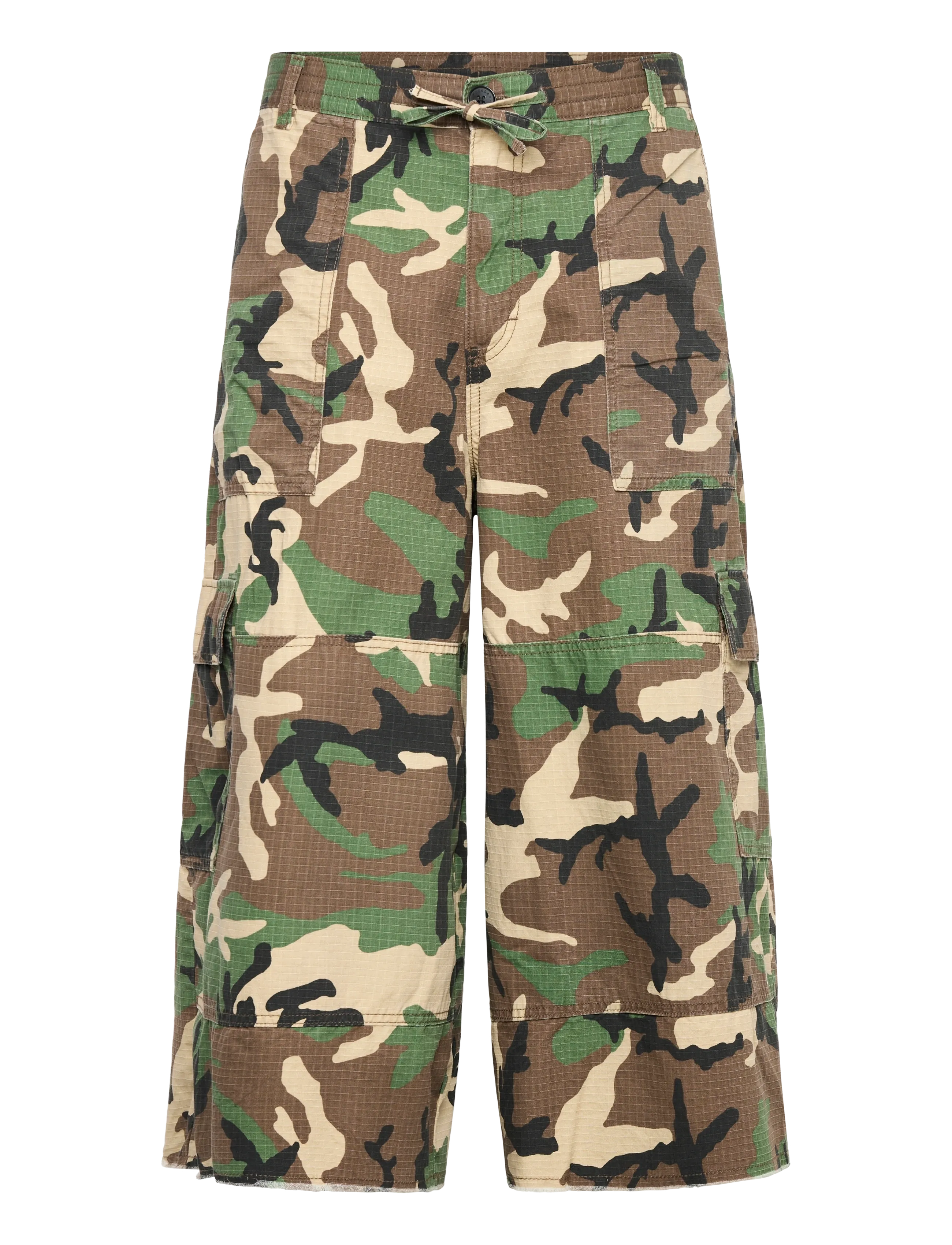 Weekday Long Cotton Cargo Shorts - Shorts - CAMO / multi