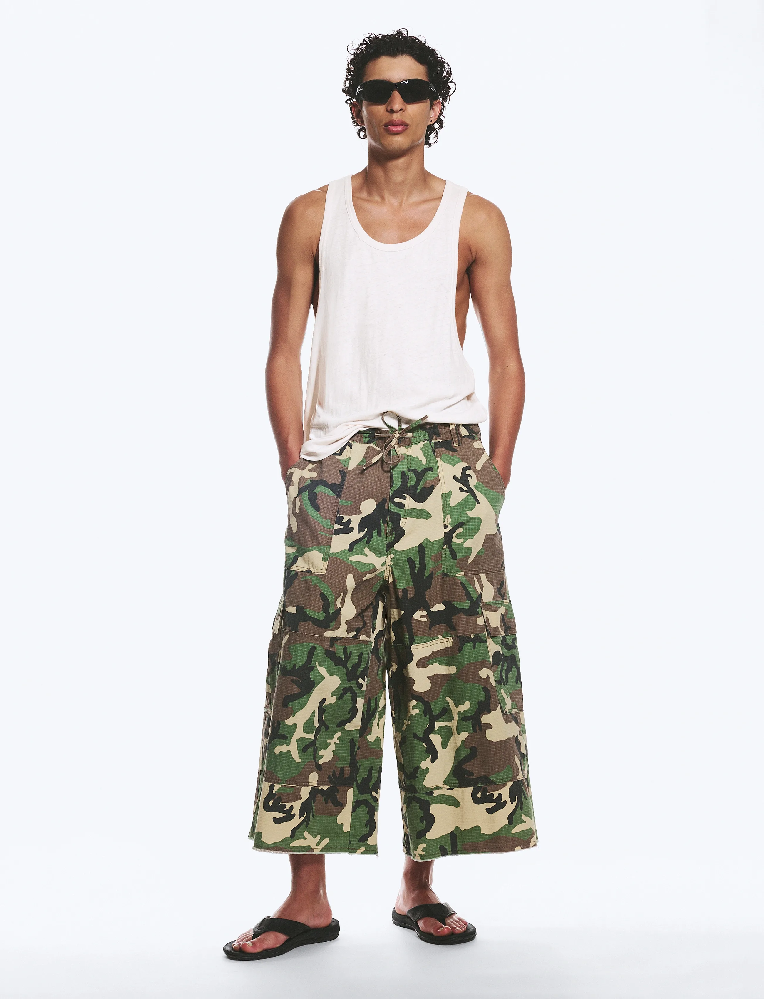 Weekday Long Cotton Cargo Shorts, XL, Mehrfarbig/gemustert - Casual Männerswear