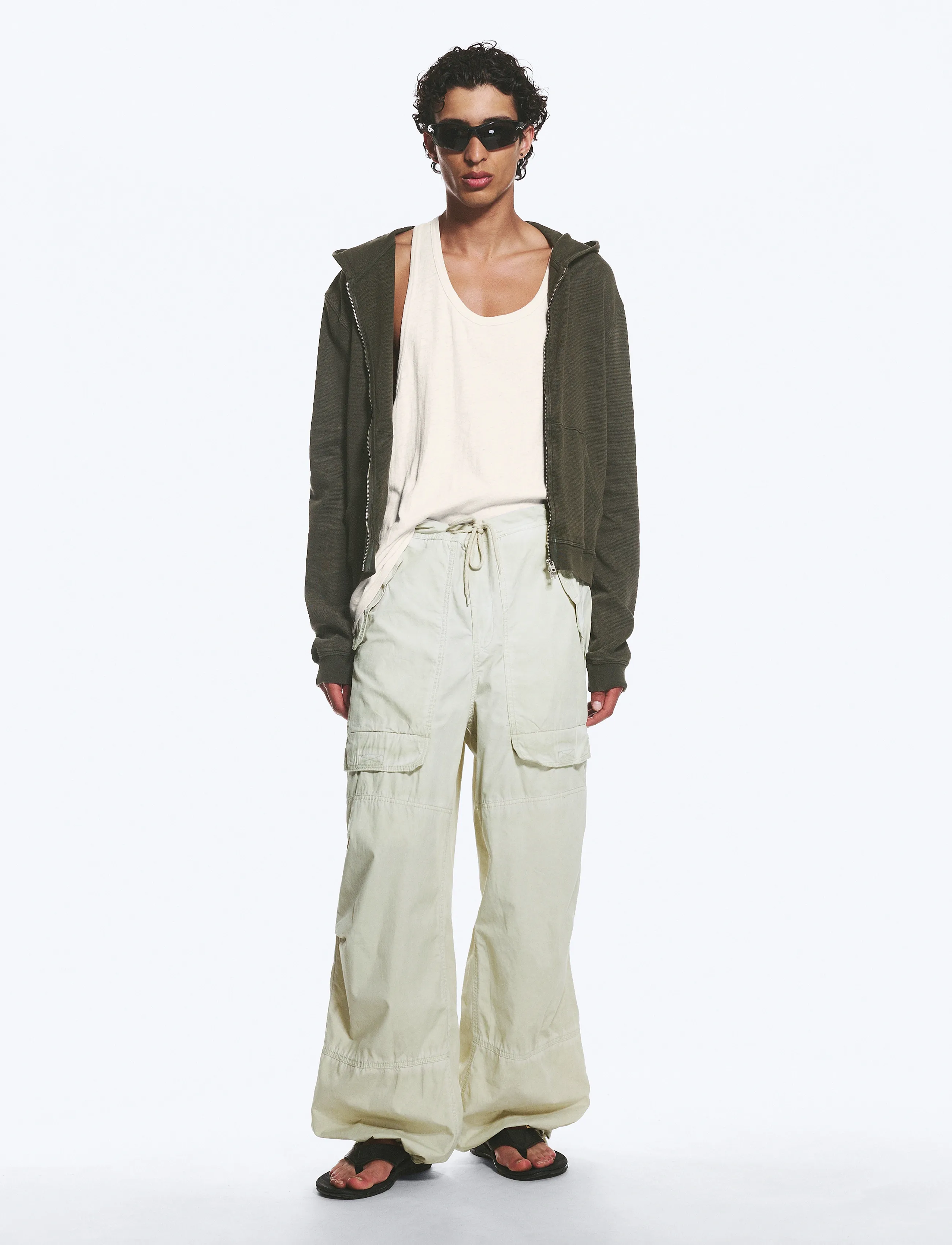 Weekday Workwear Cotton Trousers, S, Beige, Bukser > Afslappet, Herre