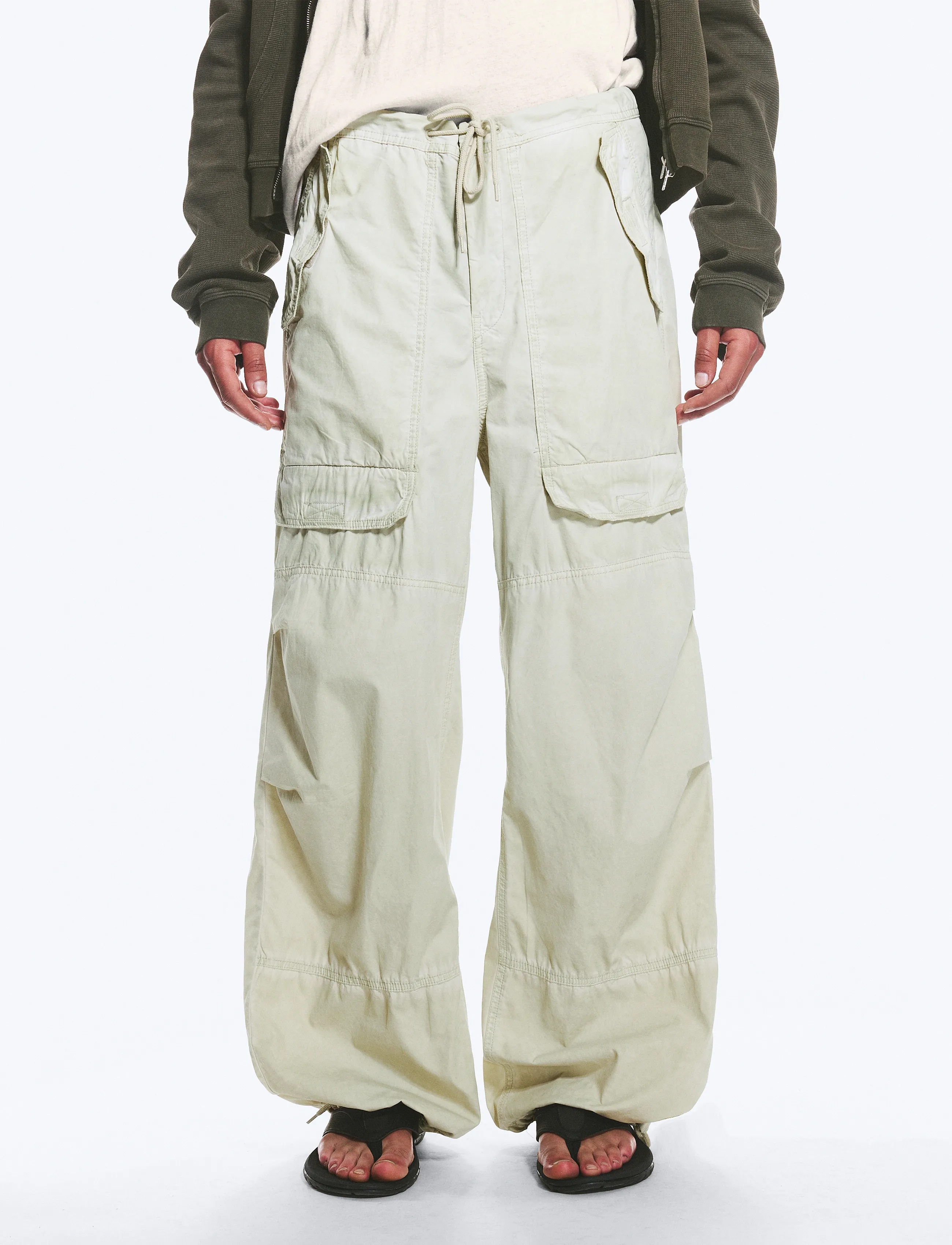 Weekday - Workwear Cotton Trousers - „cargo" stiliaus kelnės - dusty light mole cold dye - 5
