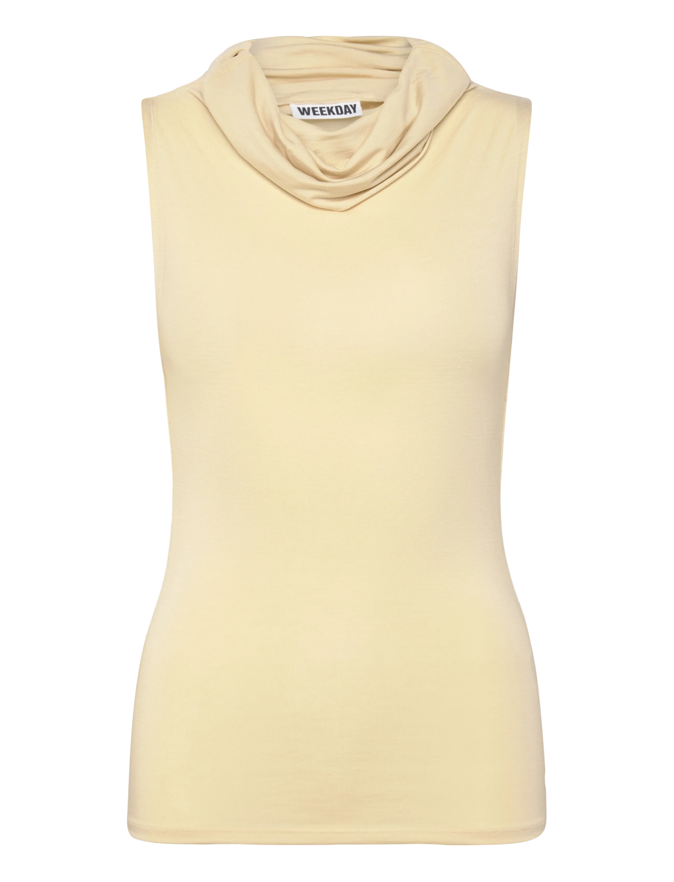 Weekday Funnel Neck Top, L, Yellow, T-Shirts & Toppe > Uden Ærmer, Dame