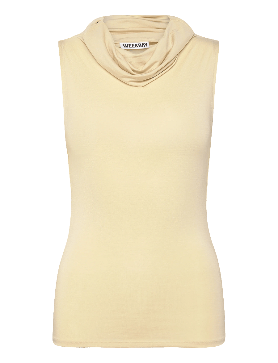 Weekday - Funnel Neck Top - Ärmellose tops - beige - 0